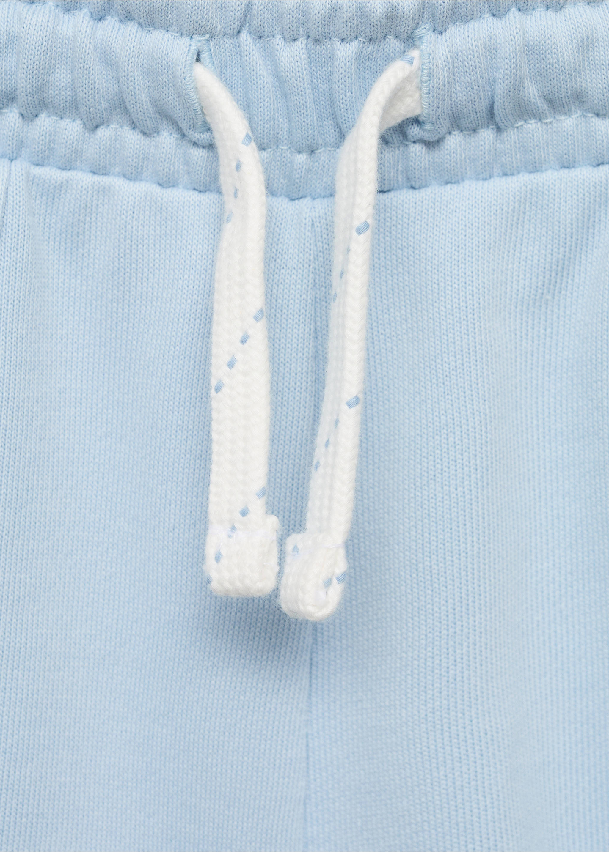 Cotton shorts with elastic waist - Details of the article 8, Sky Blue. Ref: 87086342-00.