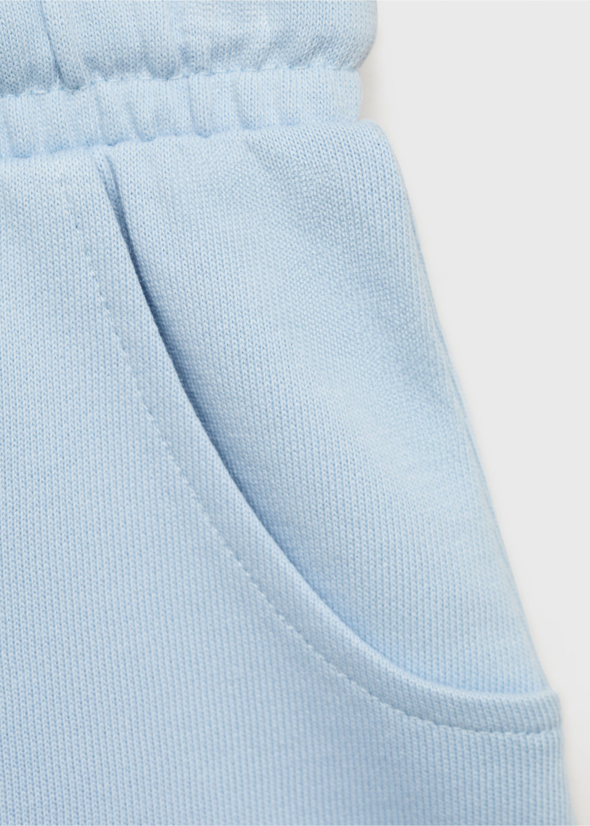 Cotton shorts with elastic waist - Details of the article 0, Sky Blue. Ref: 87086342-00.