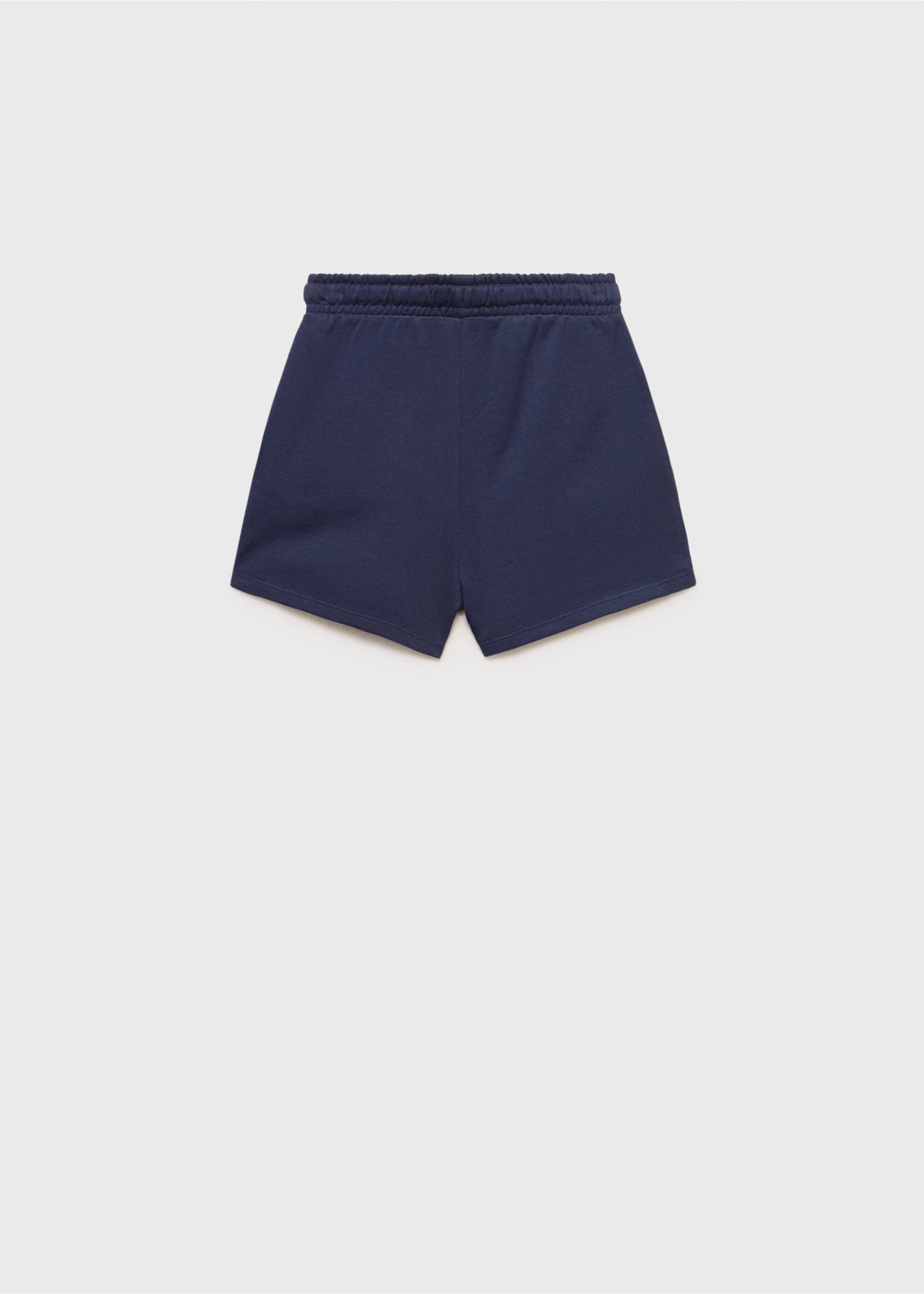 Shorts cotó cintura elàstica - Revers de l'article, Blau marí fosc. Ref: 87086342-00.