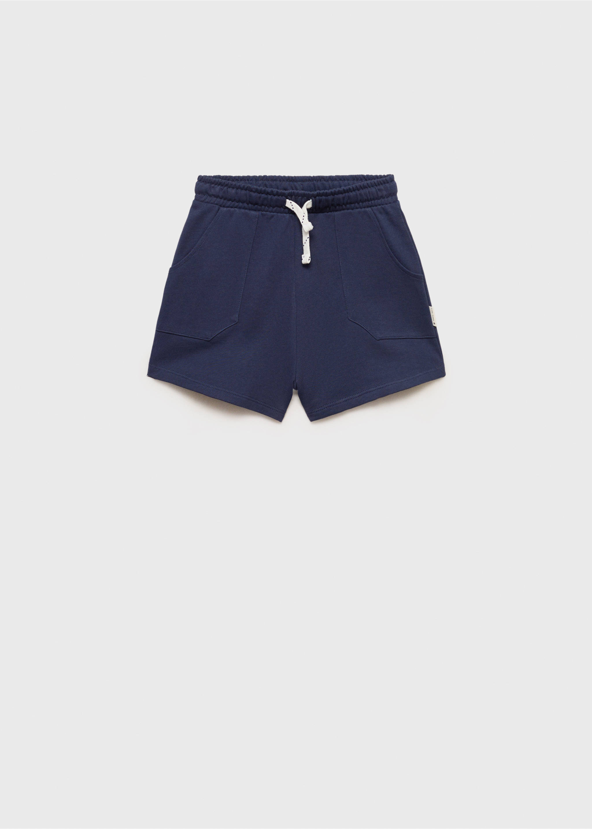 Shorts cotó cintura elàstica - Article sense model, Blau marí fosc. Ref: 87086342-00.