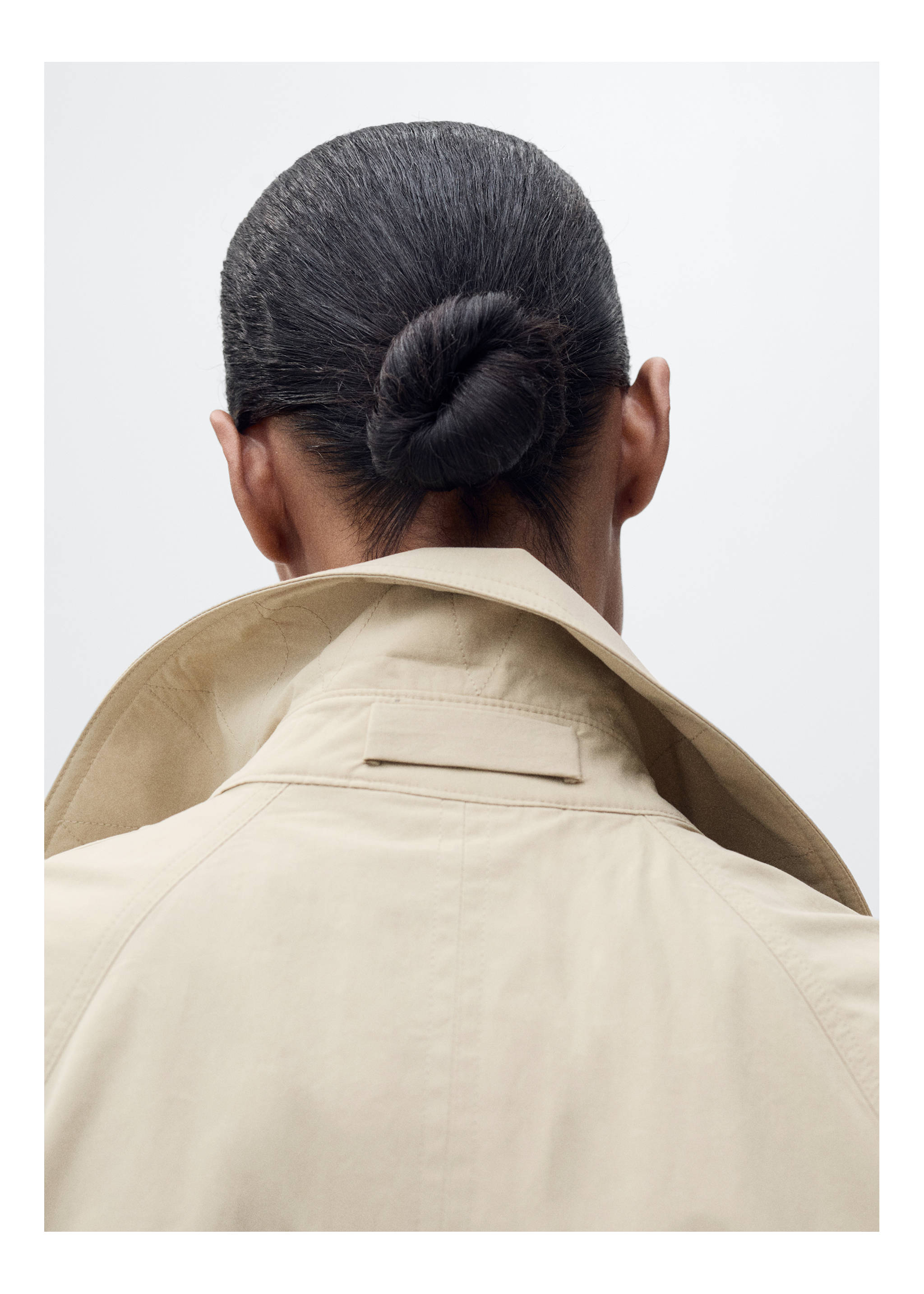 Cotton trench coat with belt - Details of the article 2, Beige. Ref: 87086343-00.