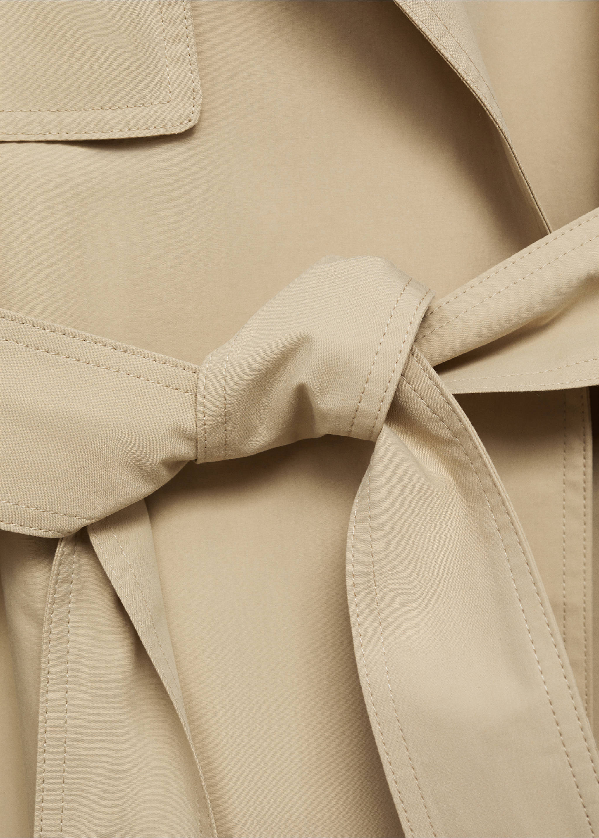 Cotton trench coat with belt - Details of the article 0, Beige. Ref: 87086343-00.