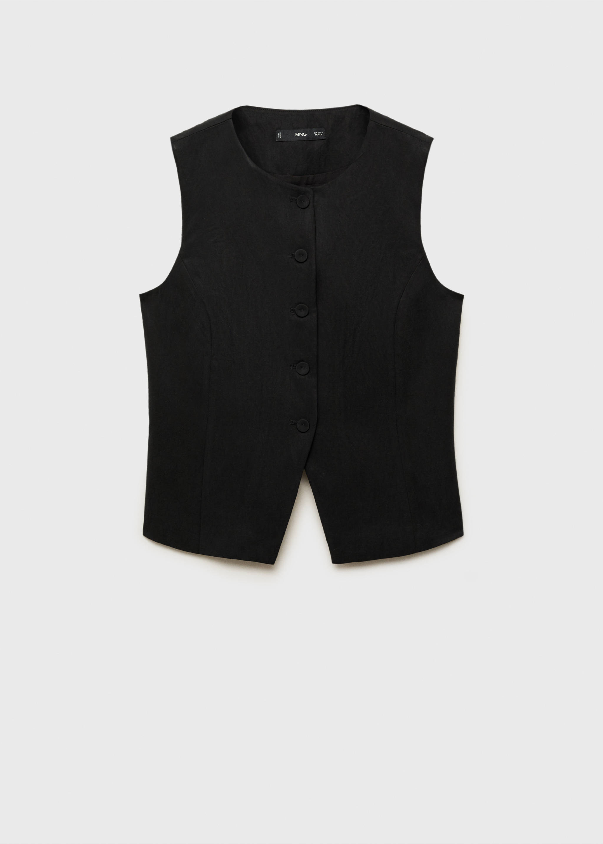 Straight lyocell suit waistcoat - Article without model, Black. Ref: 87086345-00.