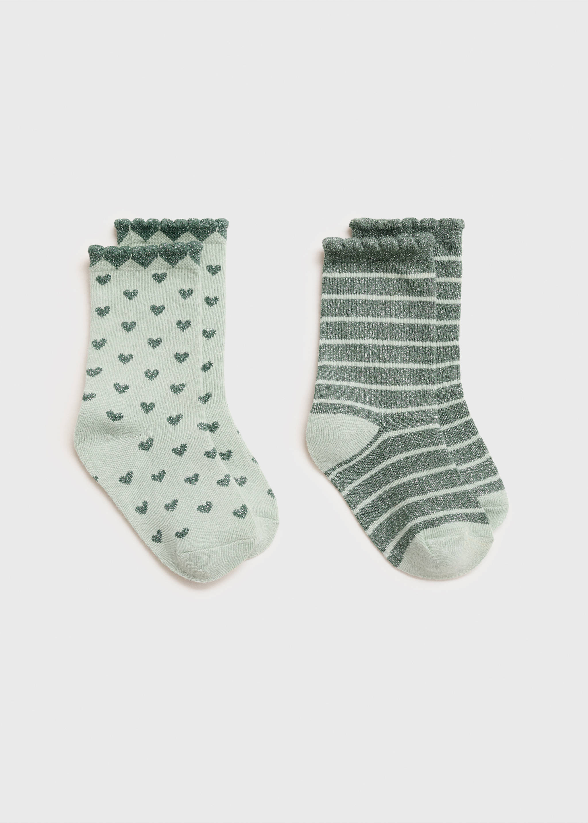 Zweierpack Socken im Muster-Mix - Detail des Artikels 8, Pastellgrün. Ref: 87086346-00.