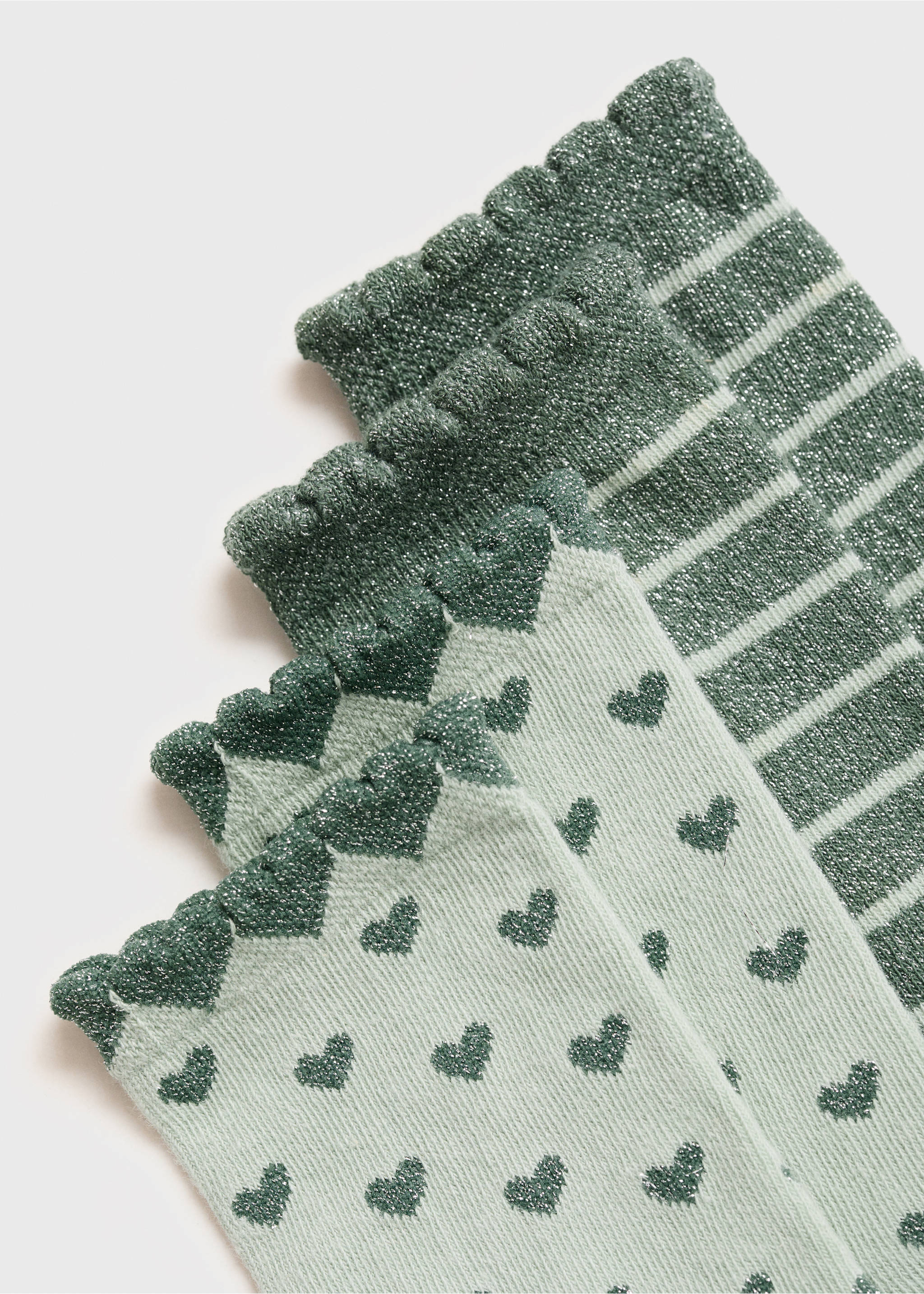 Zweierpack Socken im Muster-Mix - Detail des Artikels 0, Pastellgrün. Ref: 87086346-00.