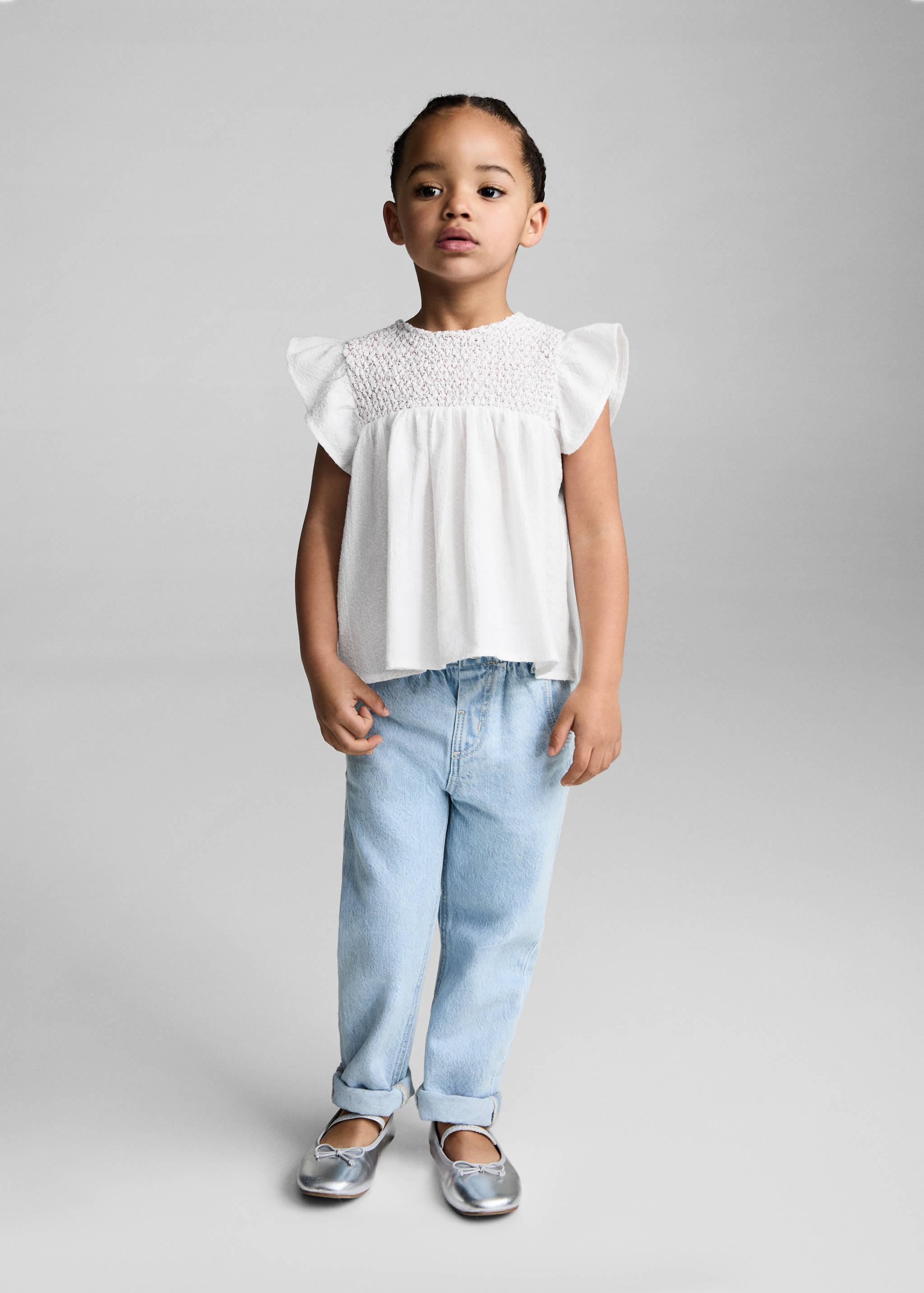 Textured ruffled blouse - General plane