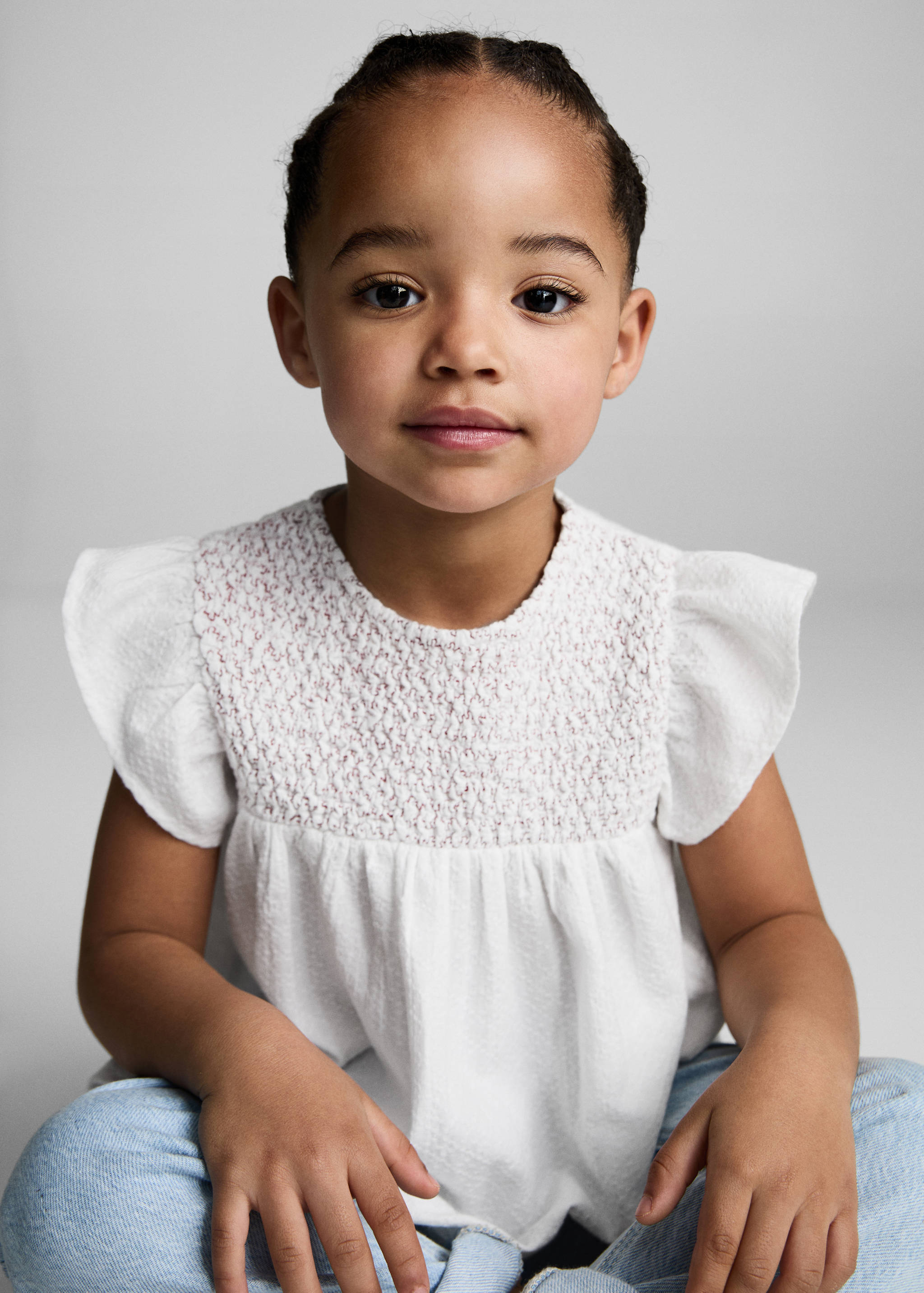 Textured ruffled blouse - Details of the article 1