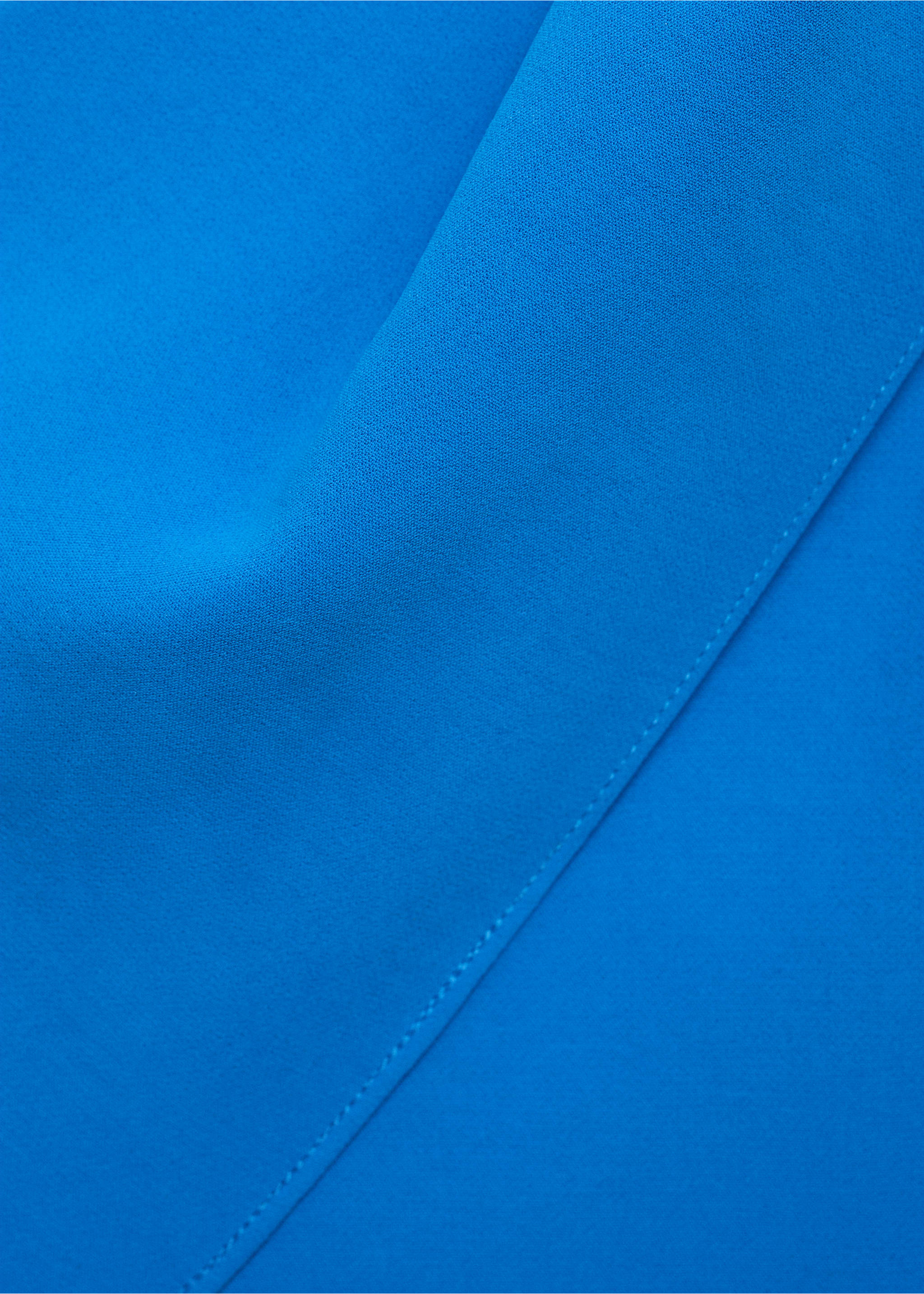 Asymmetrical bow-neck dress - Details of the article 8, Blue. Ref: 87086350-00.