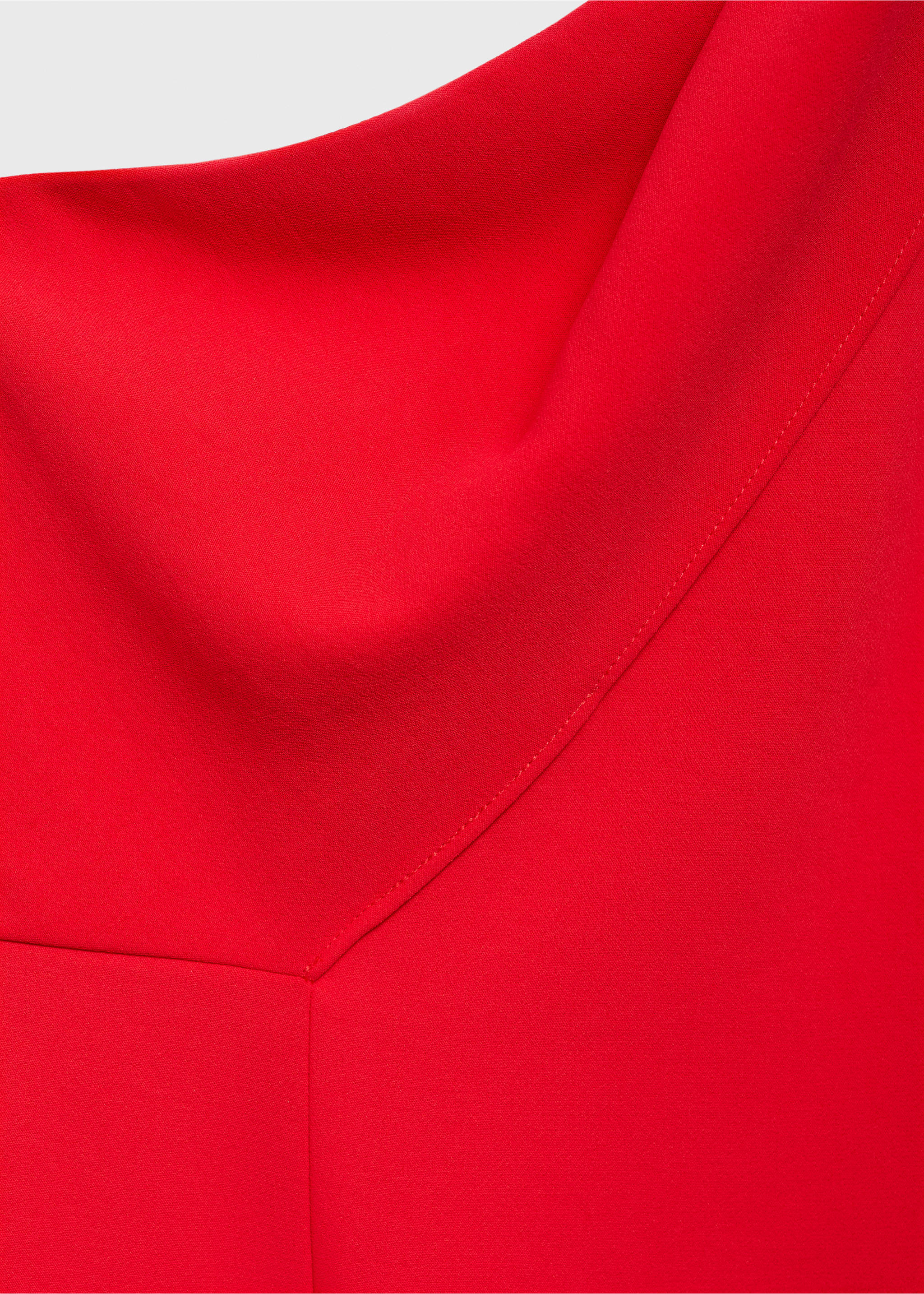 Vestido assimétrico de gola com laço - Pormenor do artigo 0, Vermelho. Ref: 87086350-00.