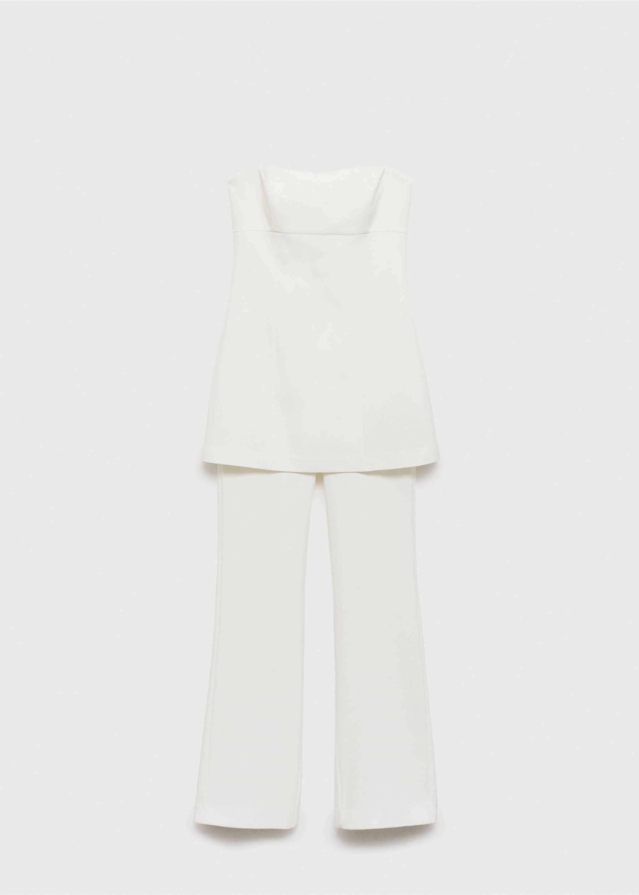 Combined strapless jumpsuit - Article without model, Ecru. Ref: 87086352-00.