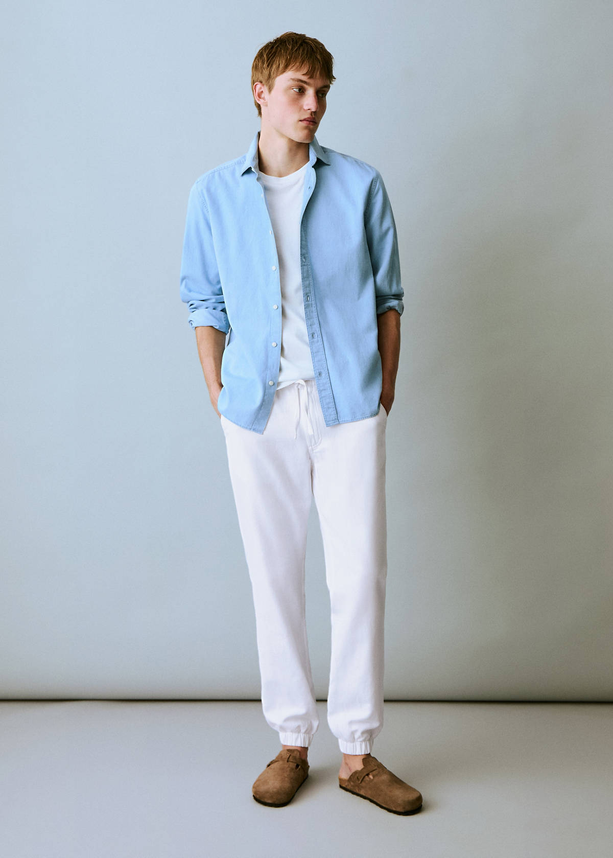 Cotton-linen jogger trousers