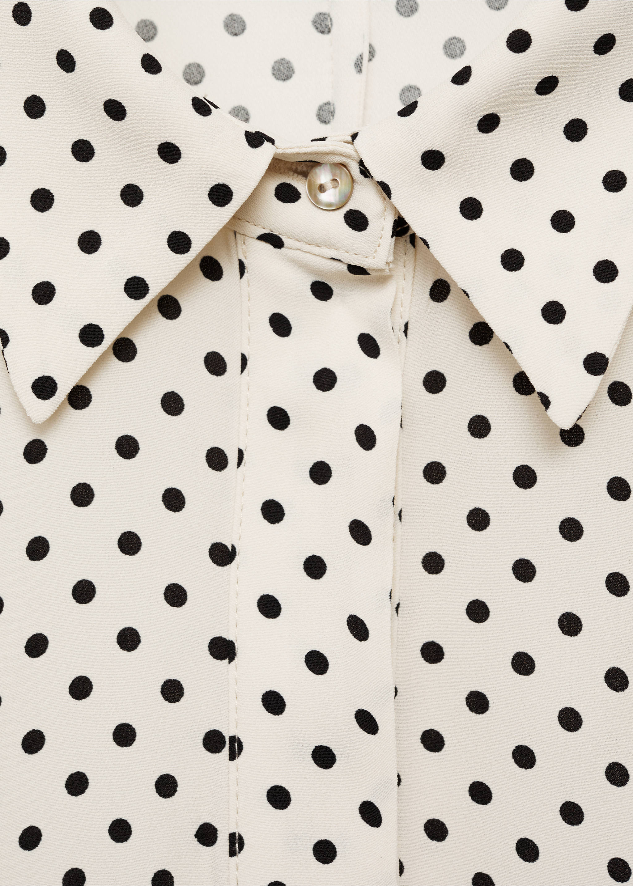 Vestido topos cinturón - Detalle del artículo 0, Blanco roto. Ref: 87086354-00.