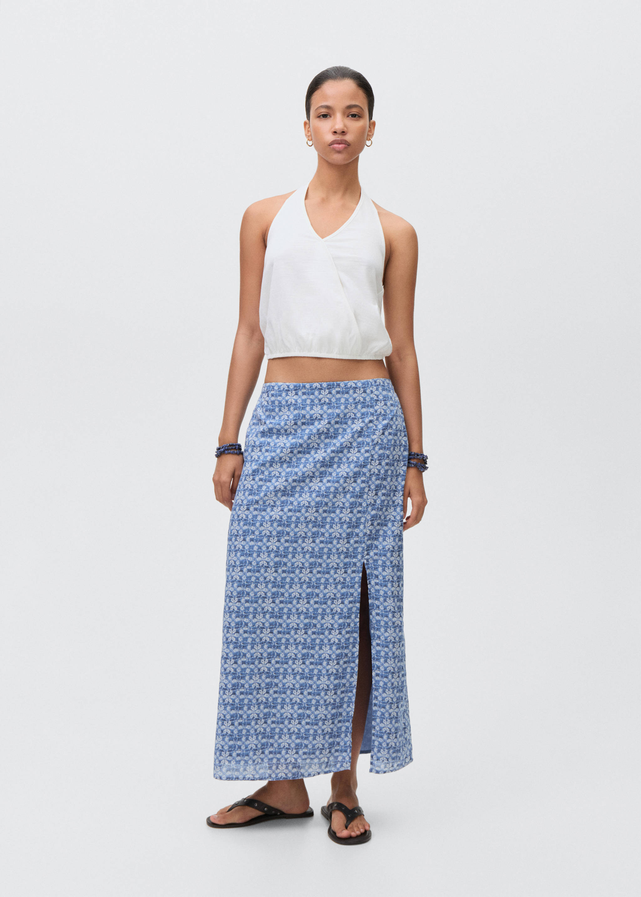 Printed long skirt - General plane