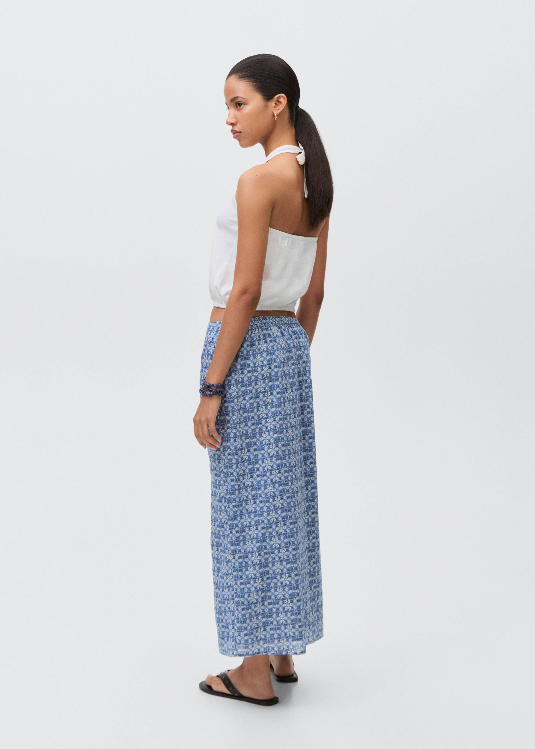 Printed long skirt - Reverse of the article