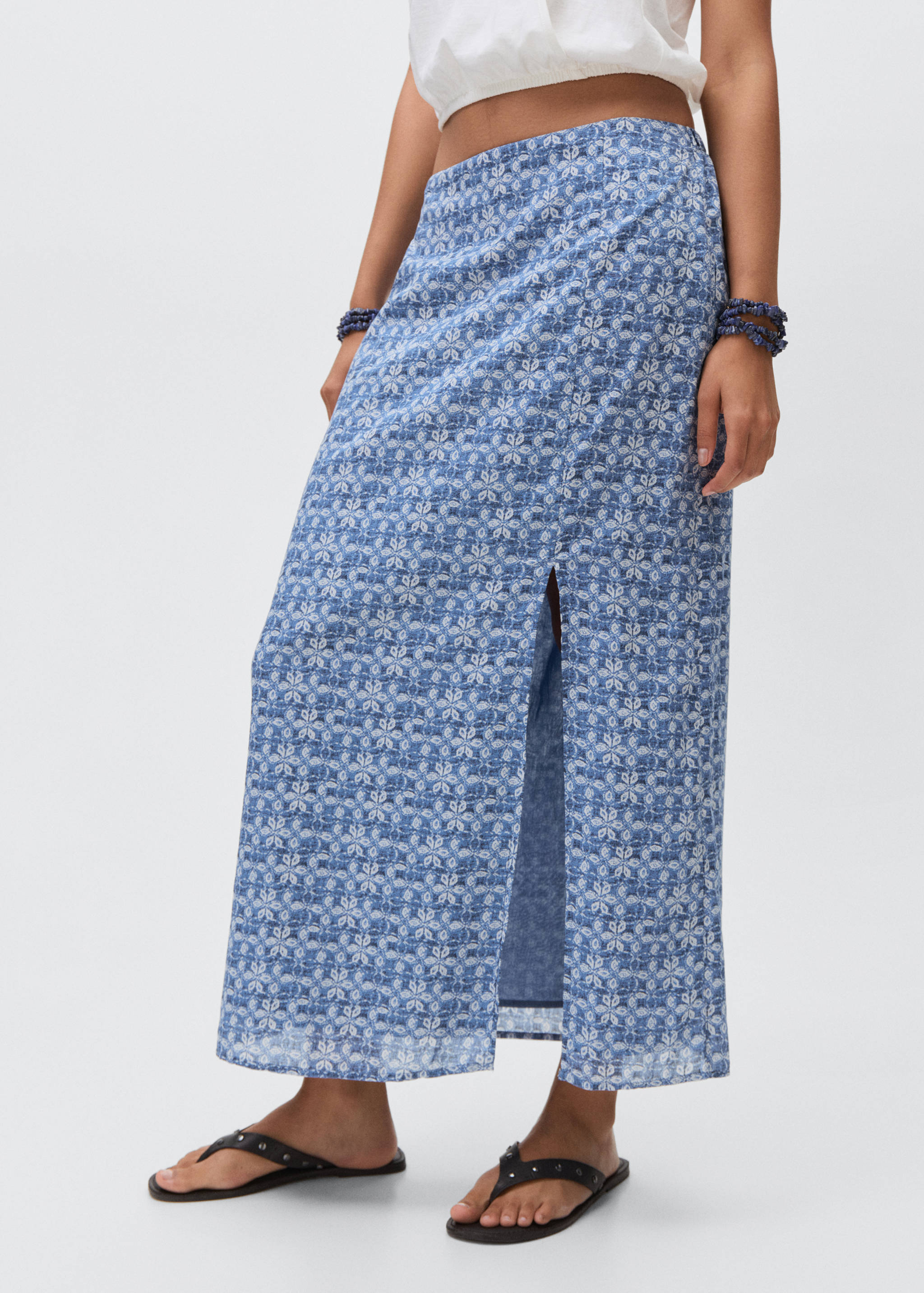 Printed long skirt - Details of the article 1