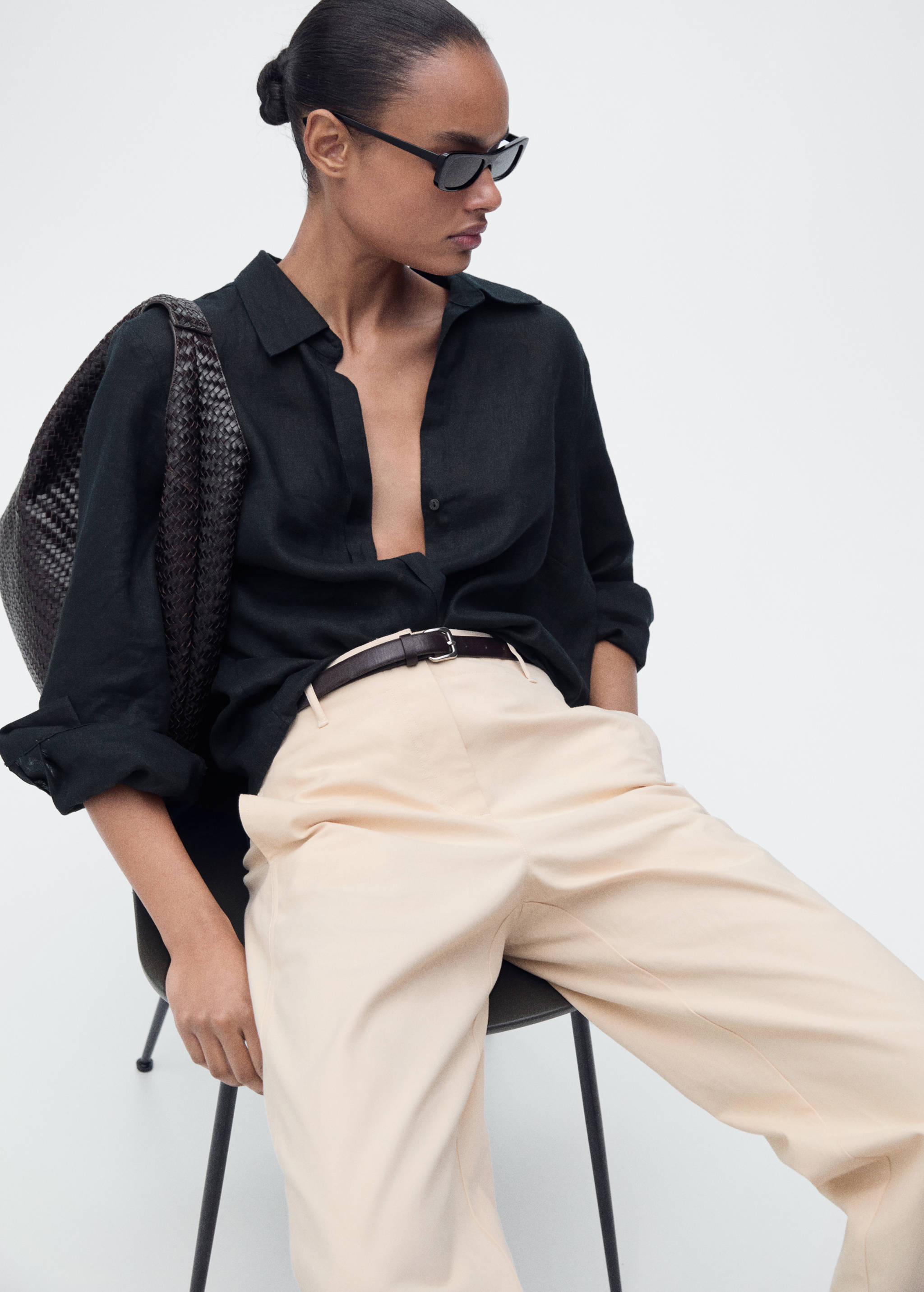 Pantalons cotó rectes tir mitjà - Detall de l'article 6