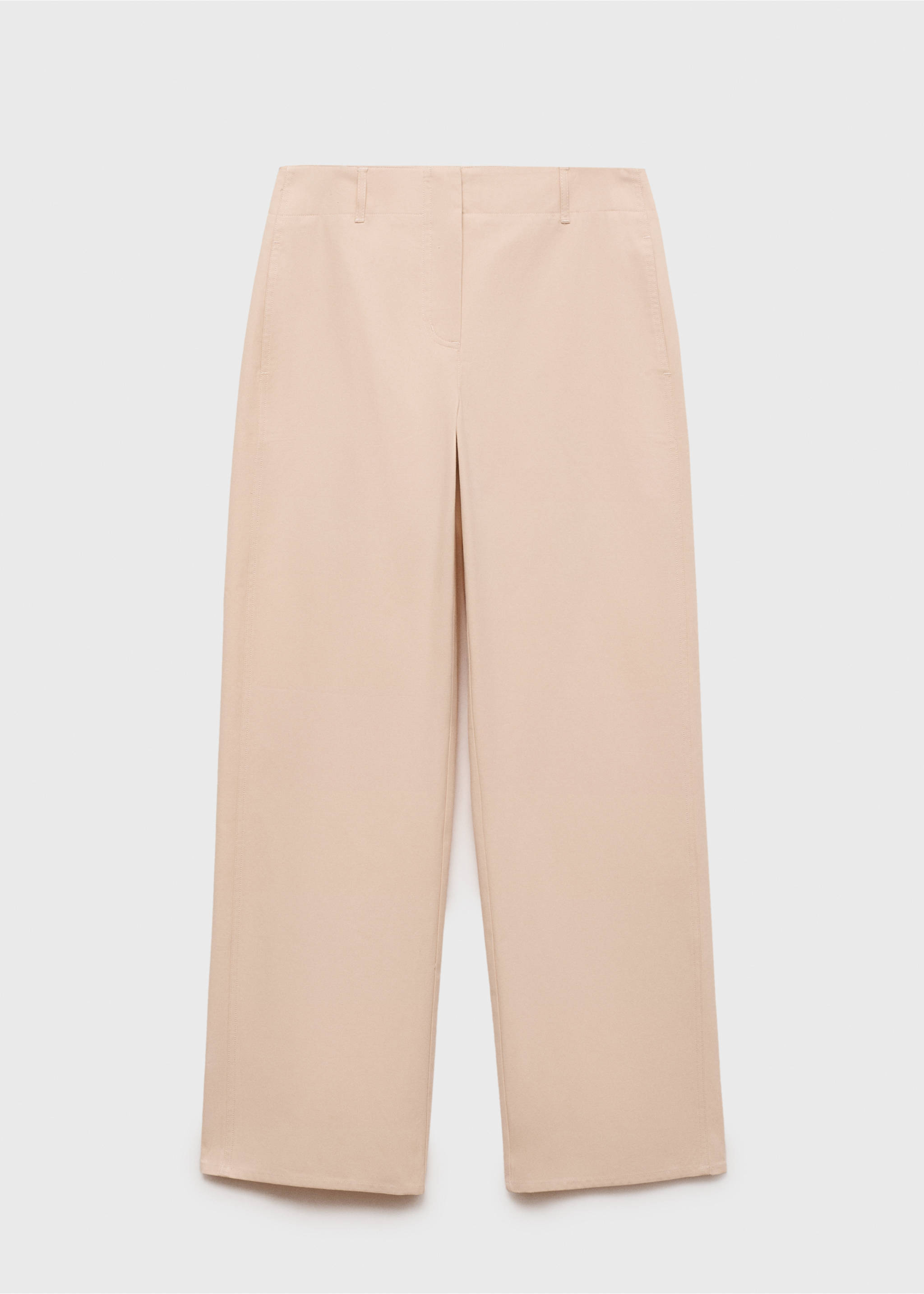 Pantaloni cotone dritto vita media - Articolo senza modello, Grezzo. Ref: 87086359-00.