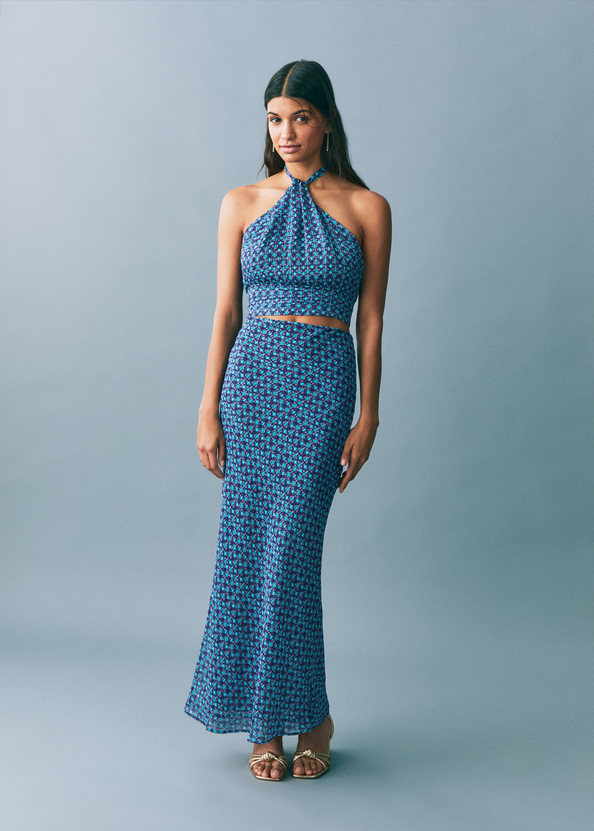 Printed midi skirt - General plane