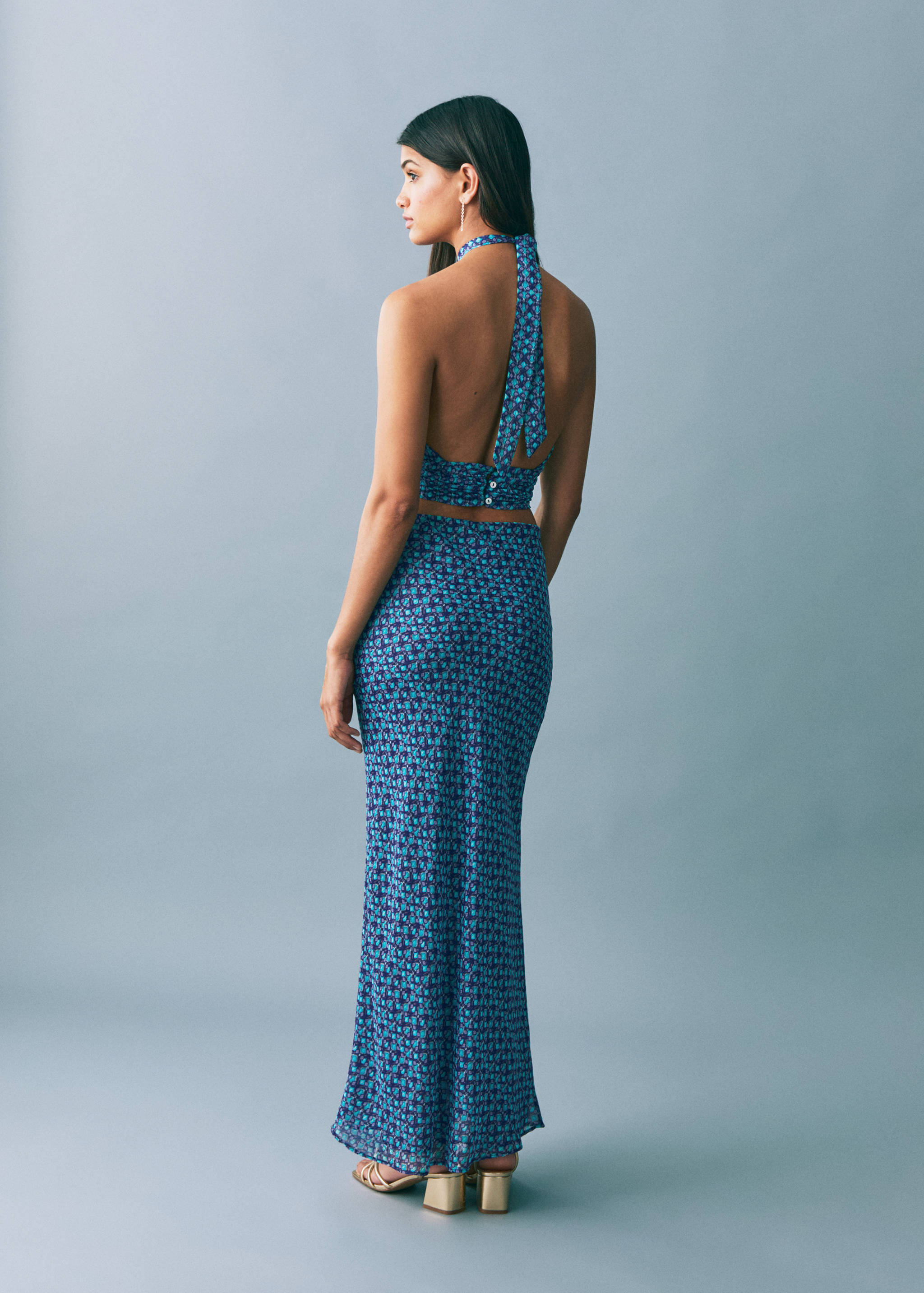 Printed midi skirt - Reverse of the article