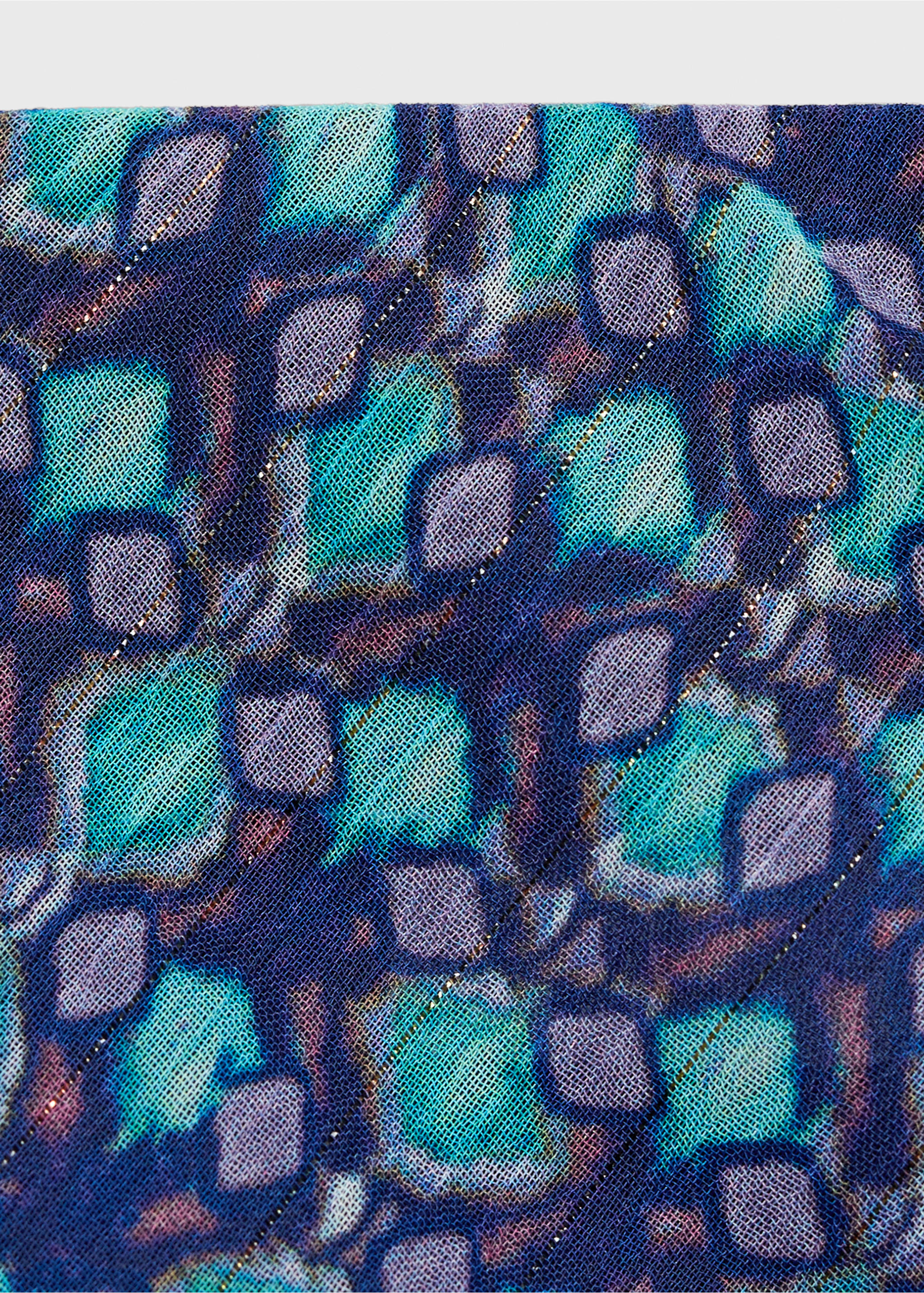 Falda midi estampada - Detalle del artículo 8, Turquesa. Ref: 87086361-00.