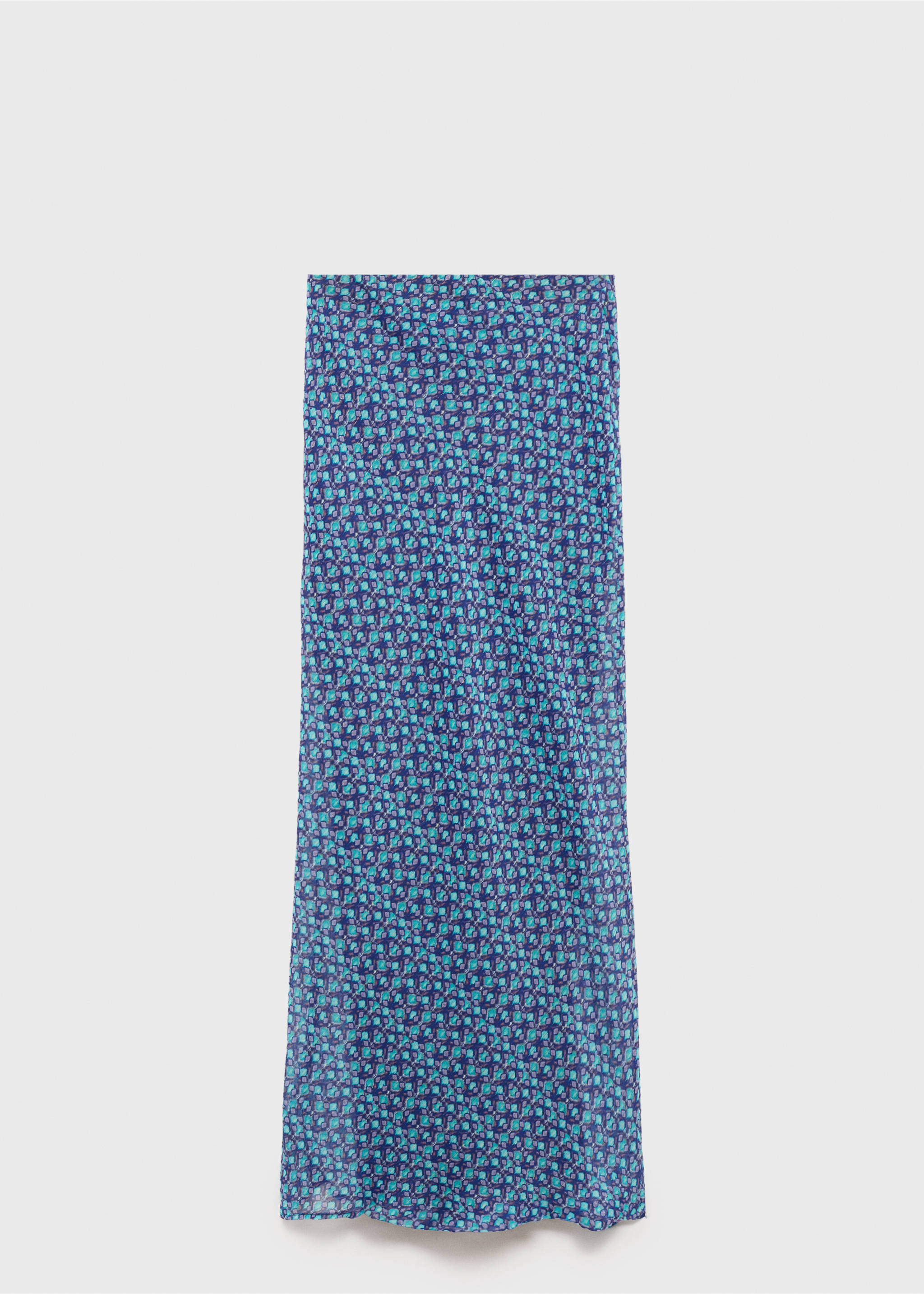 Printed midi skirt - Article without model, Turquoise. Ref: 87086361-00.