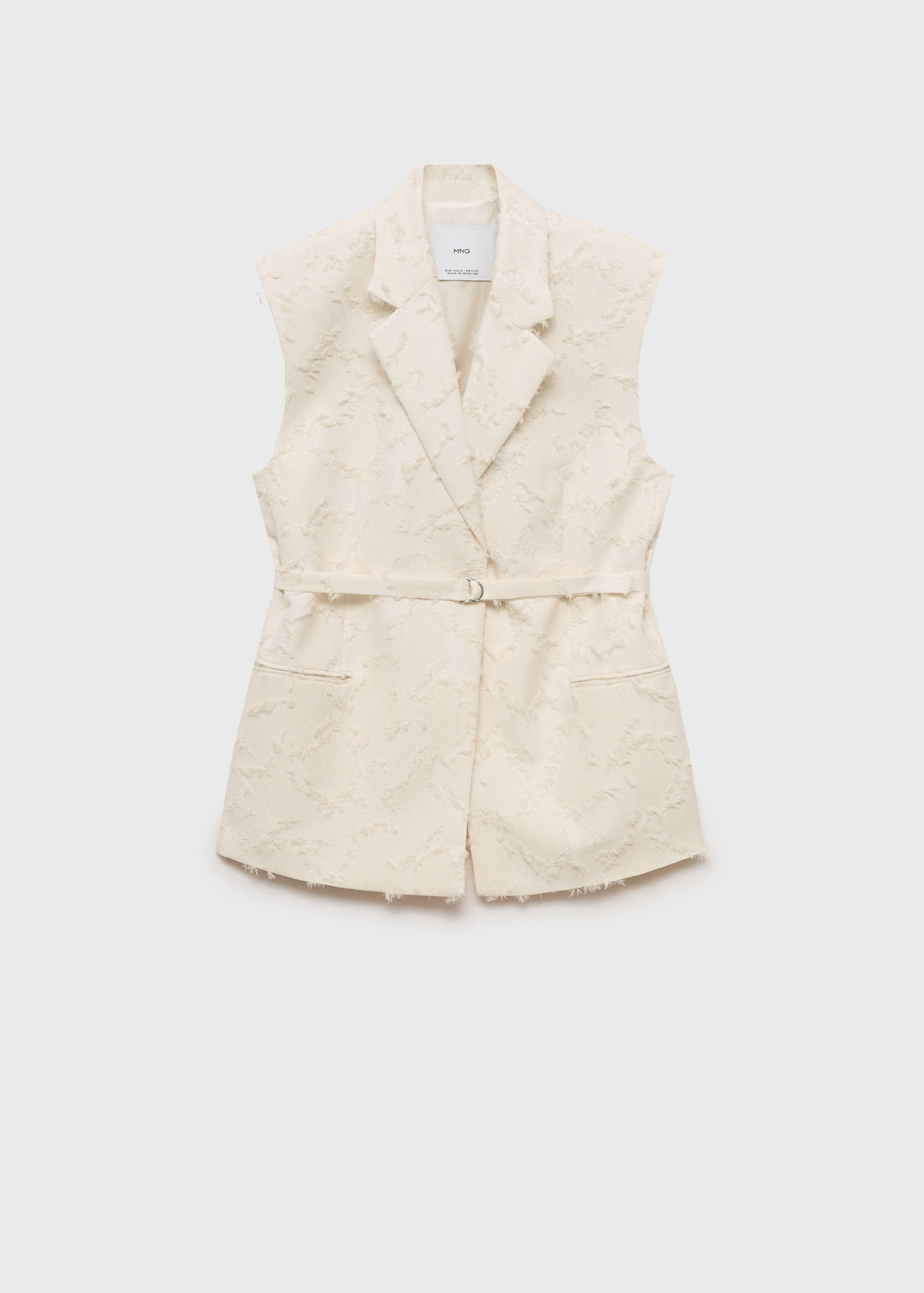 Textured waistcoat with belt - Article without model