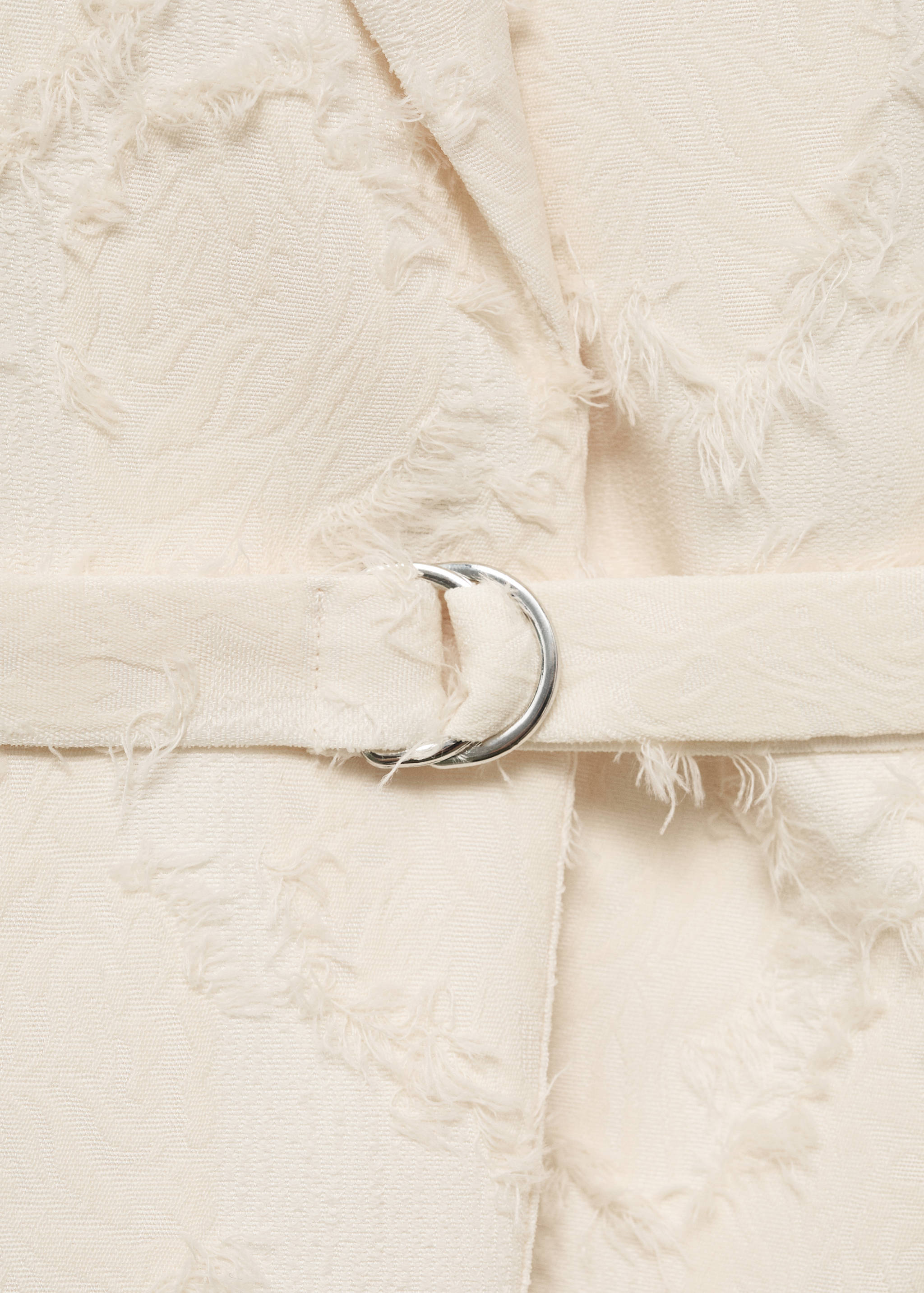 Textured waistcoat with belt - Details of the article 0