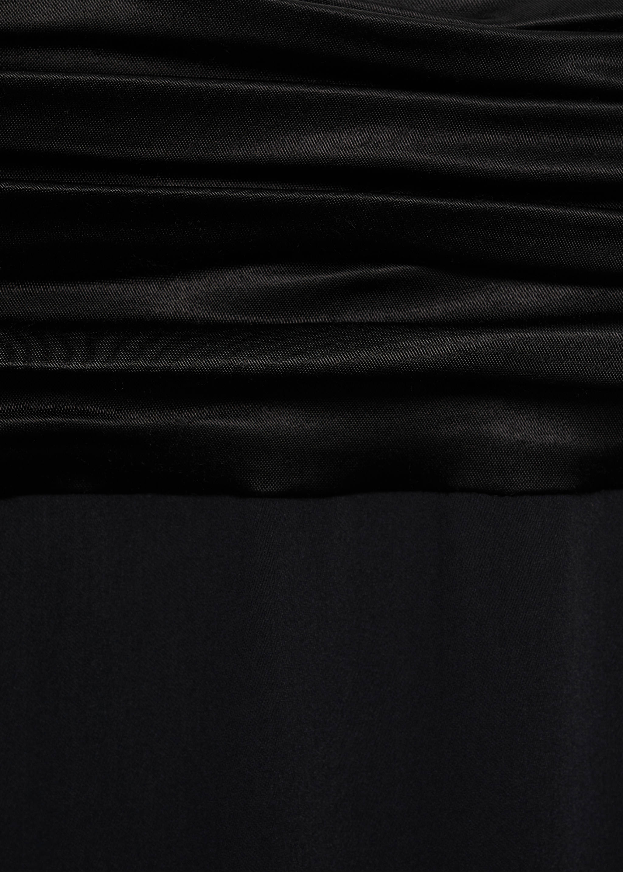Draped-waist straight skirt - Details of the article 8, Black. Ref: 87086370-00.