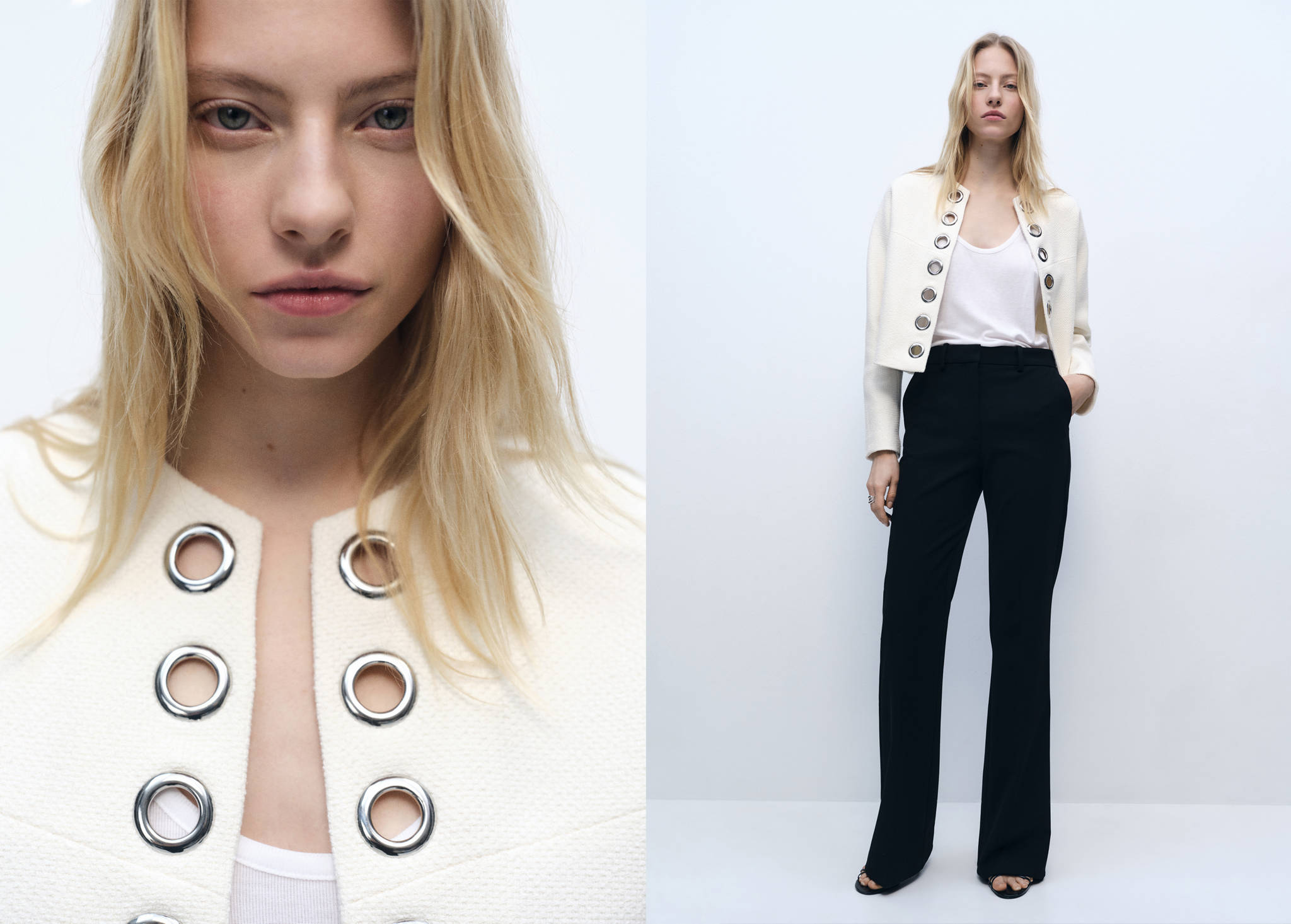 Cotton jacket with die-cut trim - Panoramic plane
