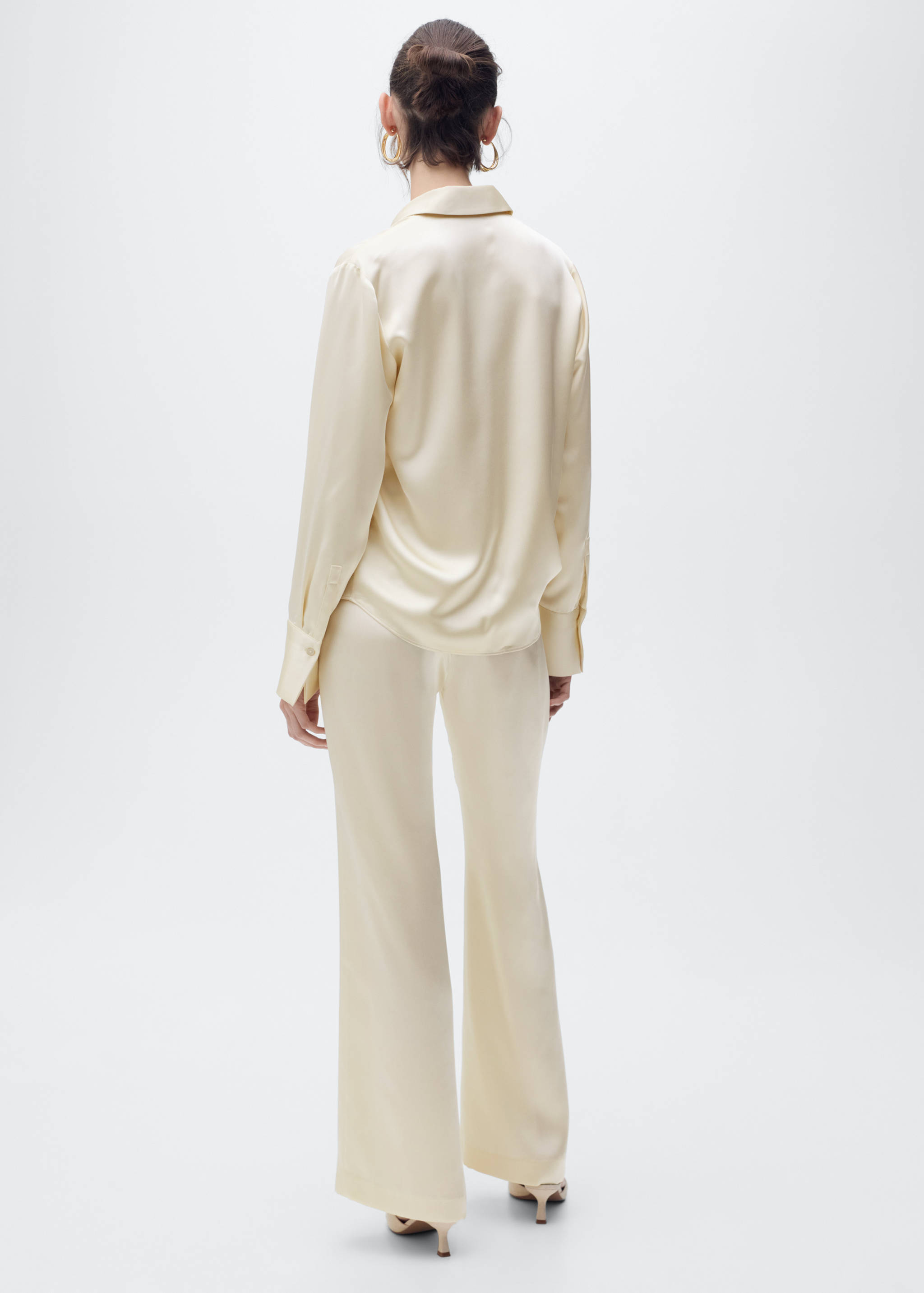 Satin straight-fit trousers - Reverse of the article