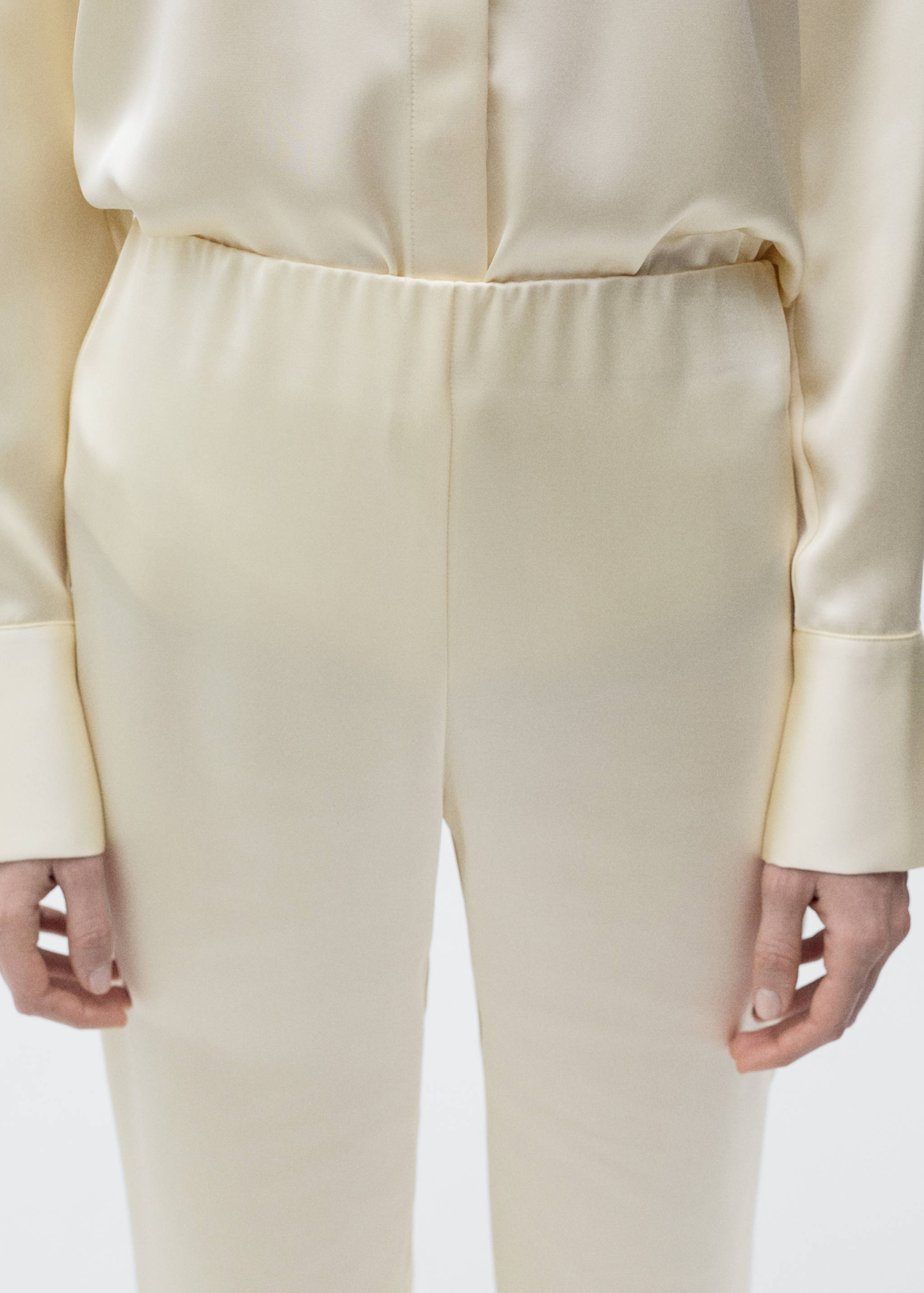 Satin straight-fit trousers - Details of the article 1