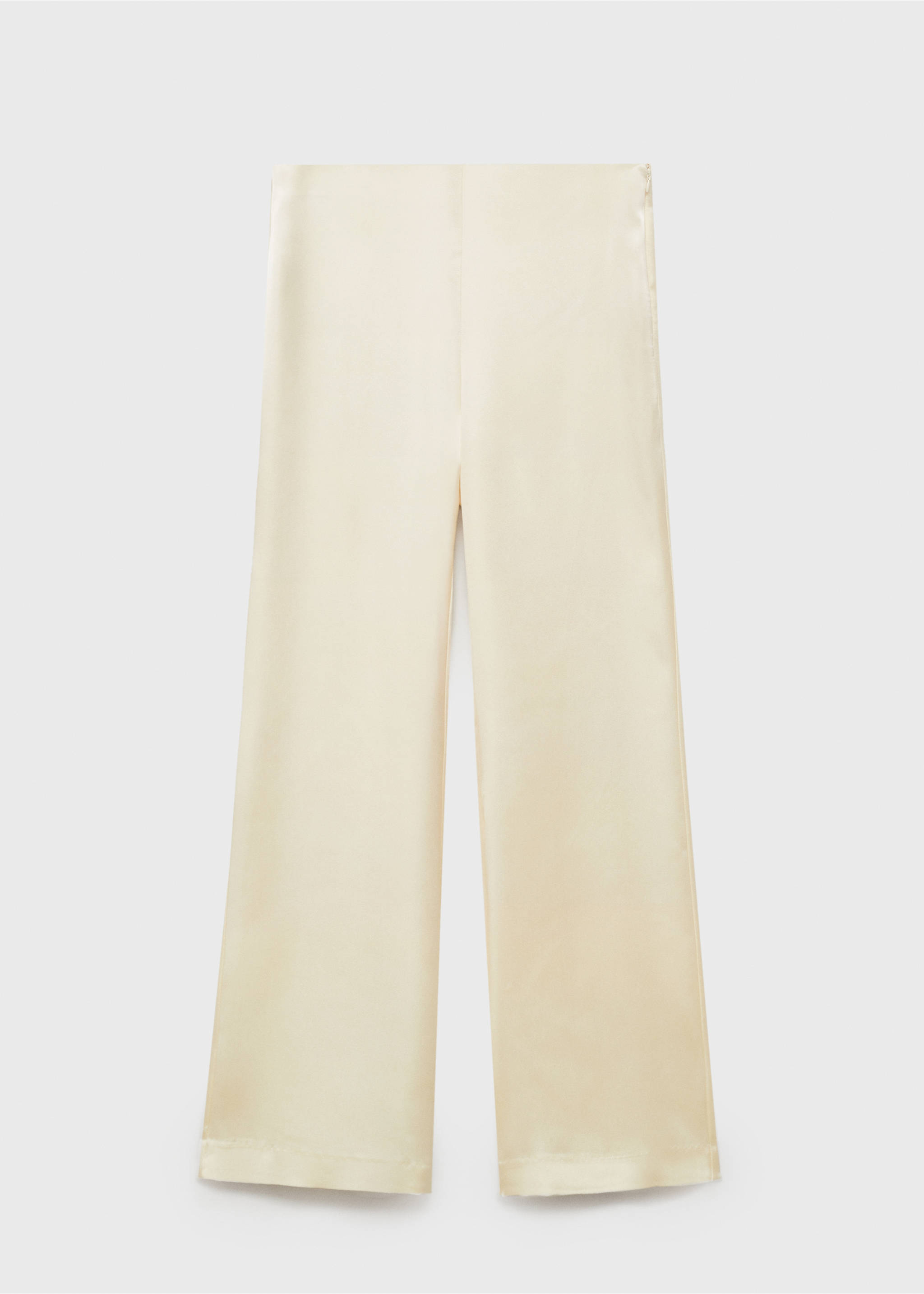 Satin straight-fit trousers - Article without model, Ecru. Ref: 87086710-00.