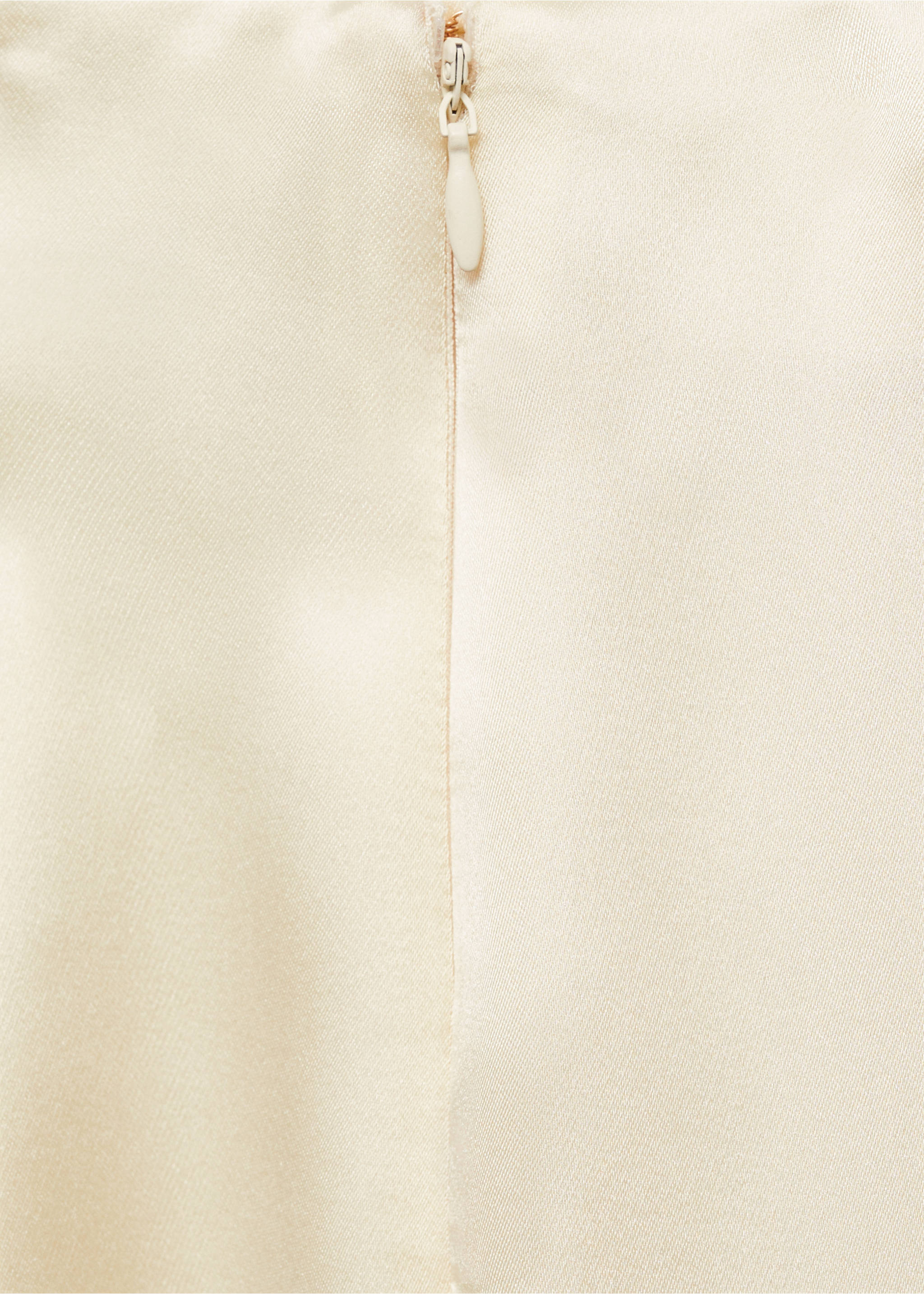Satin straight-fit trousers - Details of the article 8, Ecru. Ref: 87086710-00.