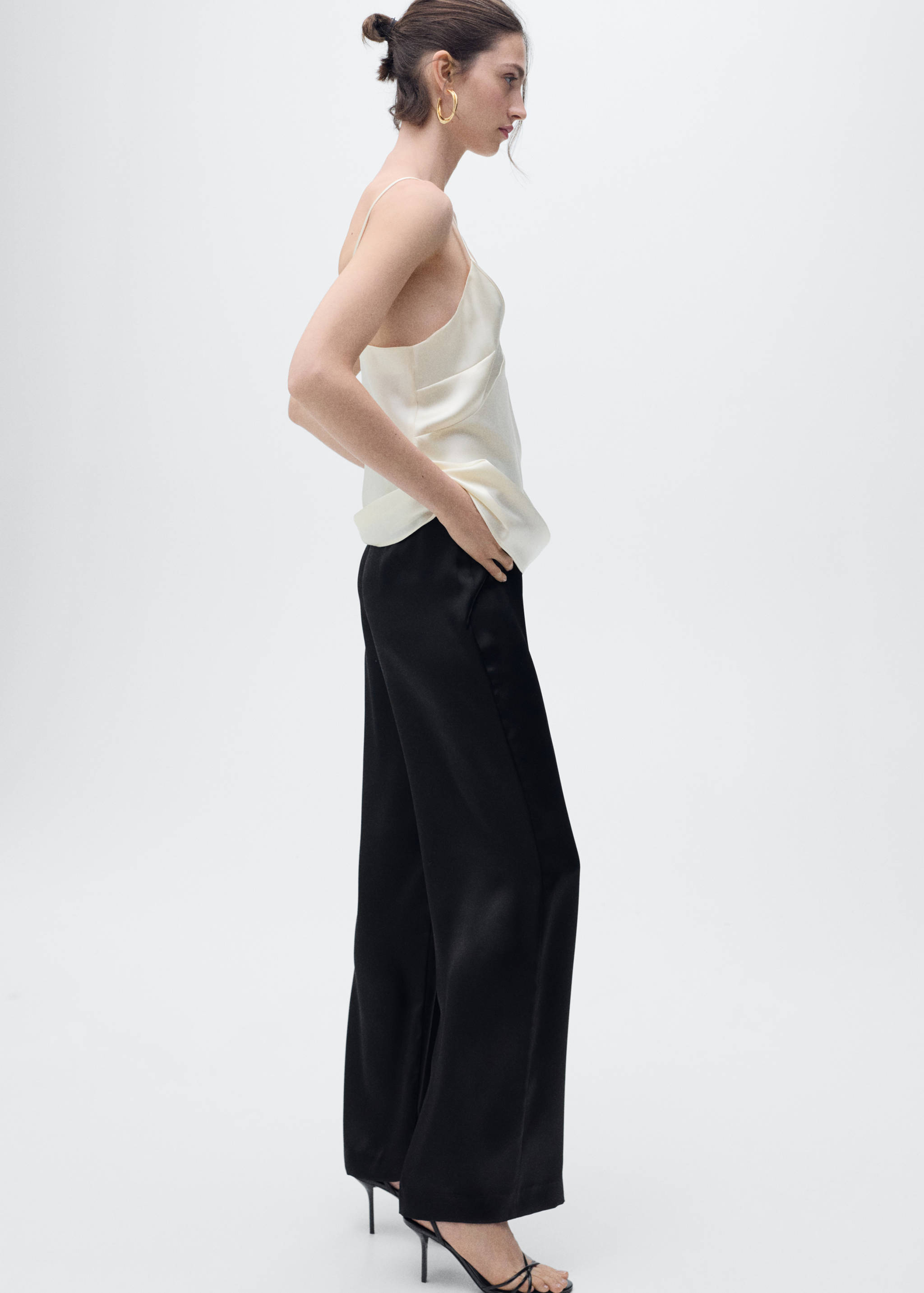 Satin straight-fit trousers - Details of the article 6