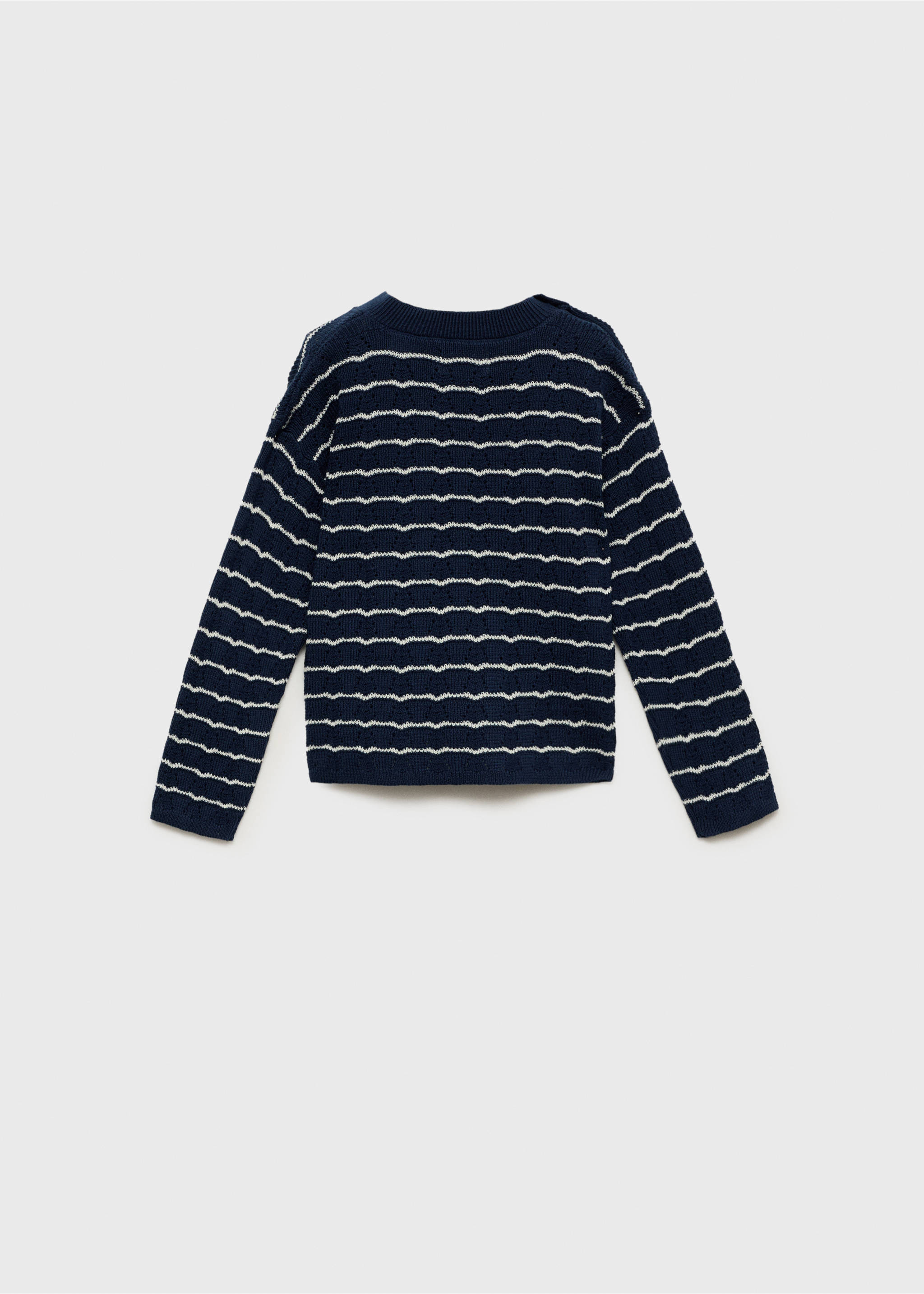Striped openwork knit sweater - Reverse of the article, Dark Navy. Ref: 87086712-00.