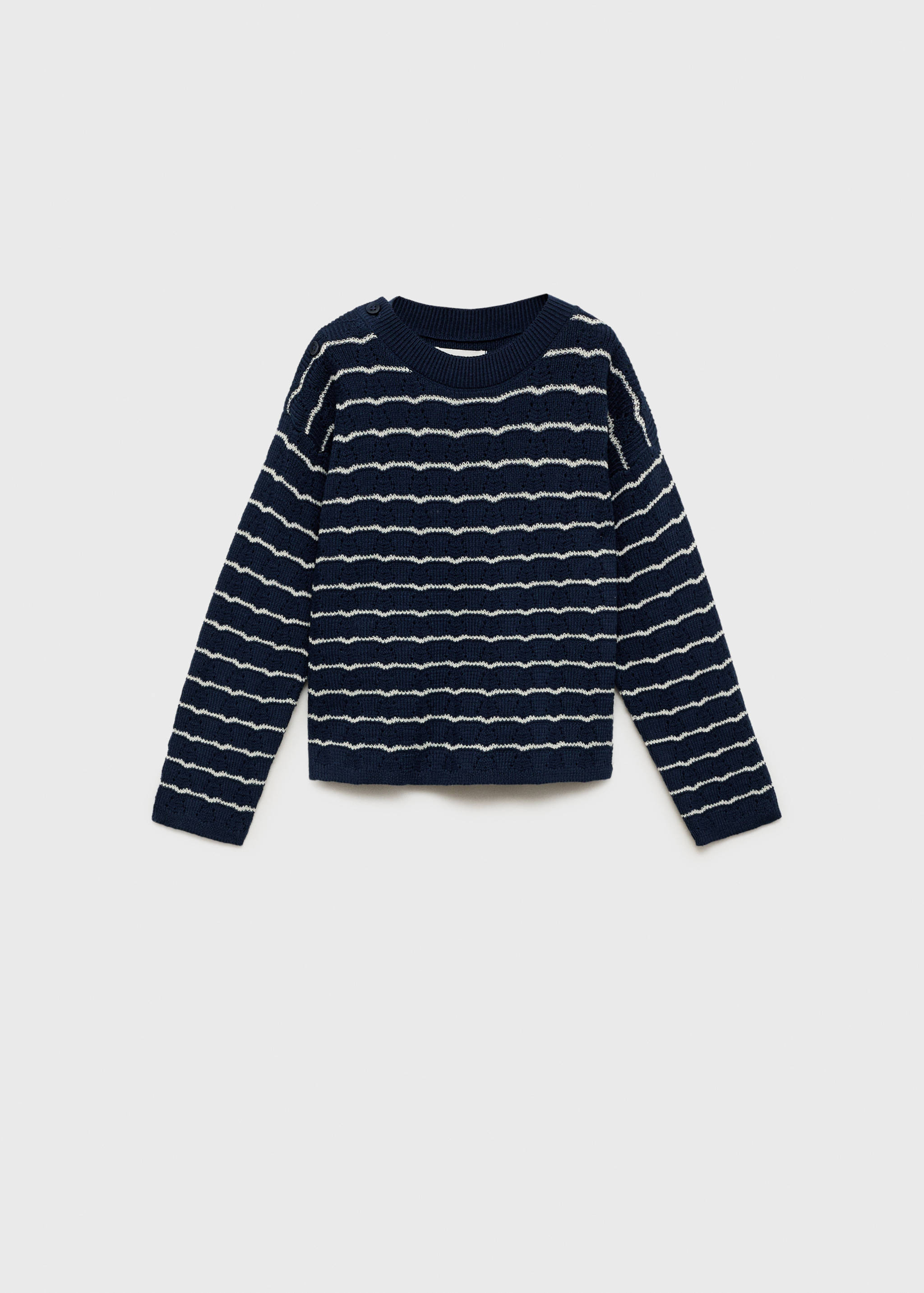 Gestreifter Lochstrickpullover - Artikel ohne Model