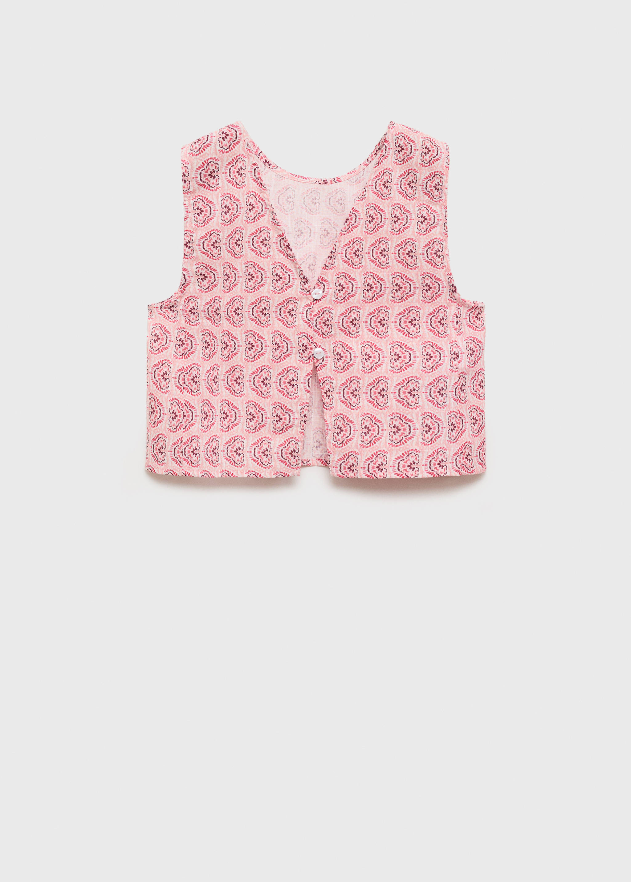 Bedruckte Bluse mit Knöpfen - Rückseite des Artikels