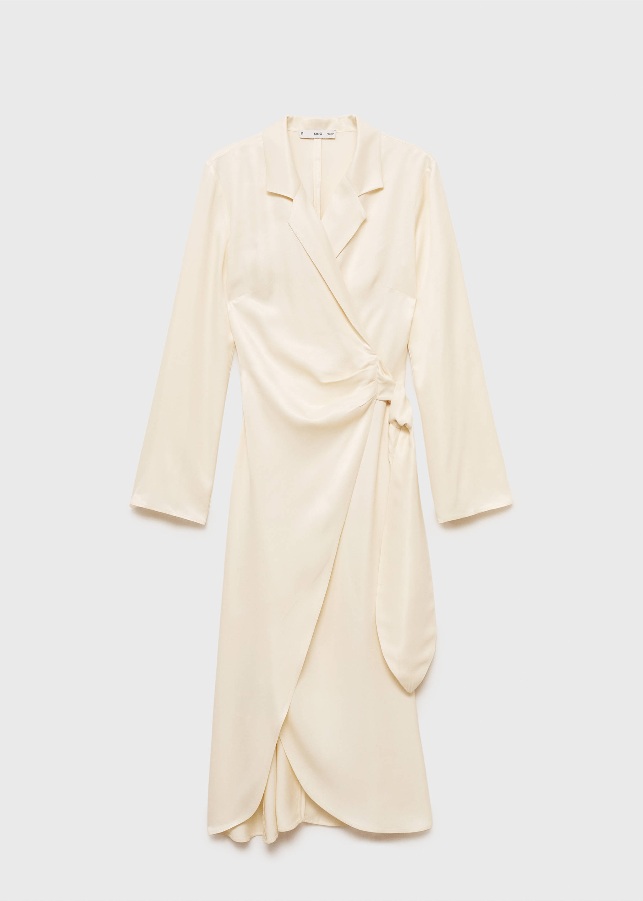 Wrap midi-dress with knot - Article without model, Ecru. Ref: 87086719-00.