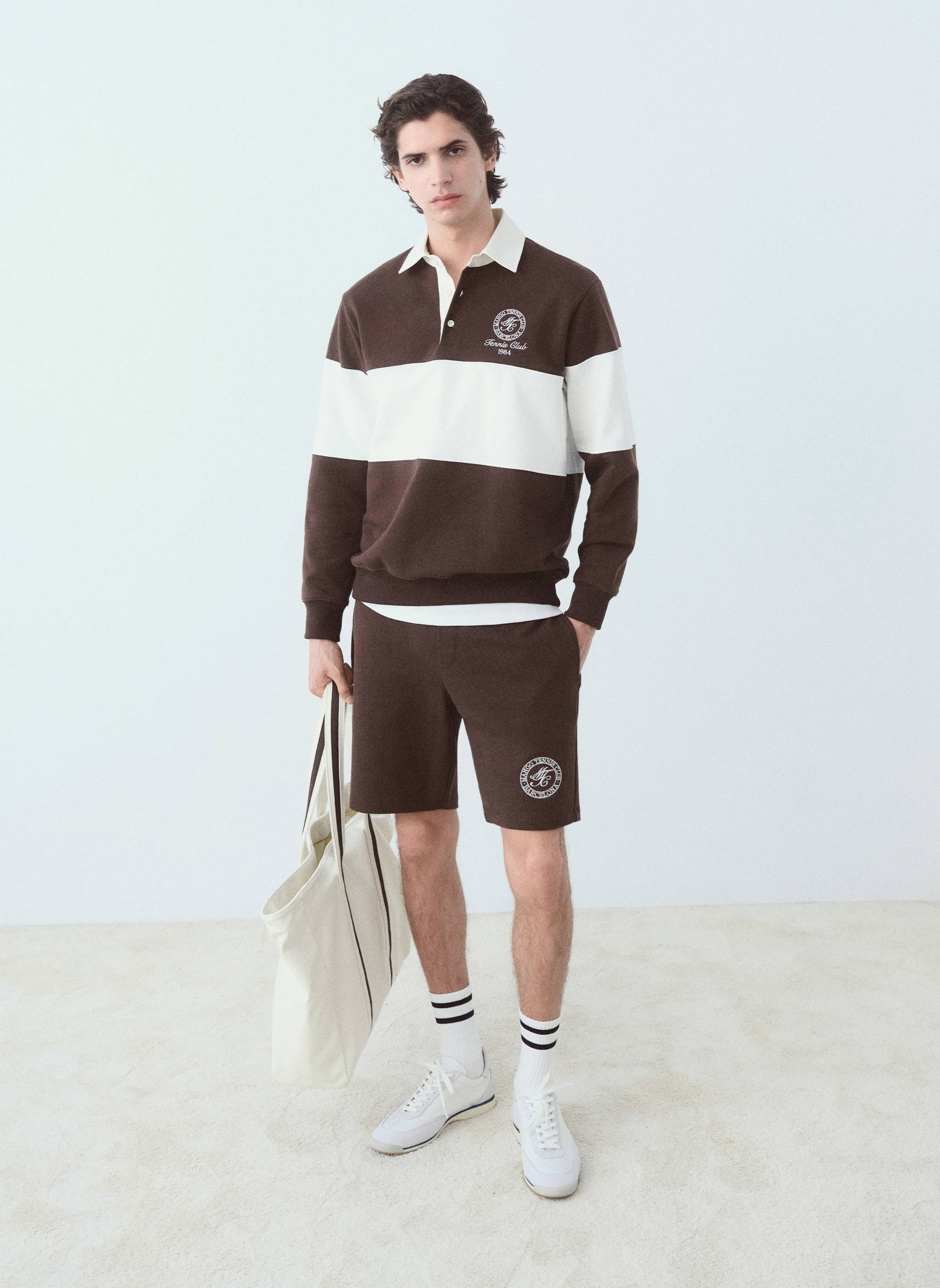 Embroidered cotton bermuda shorts - General plane