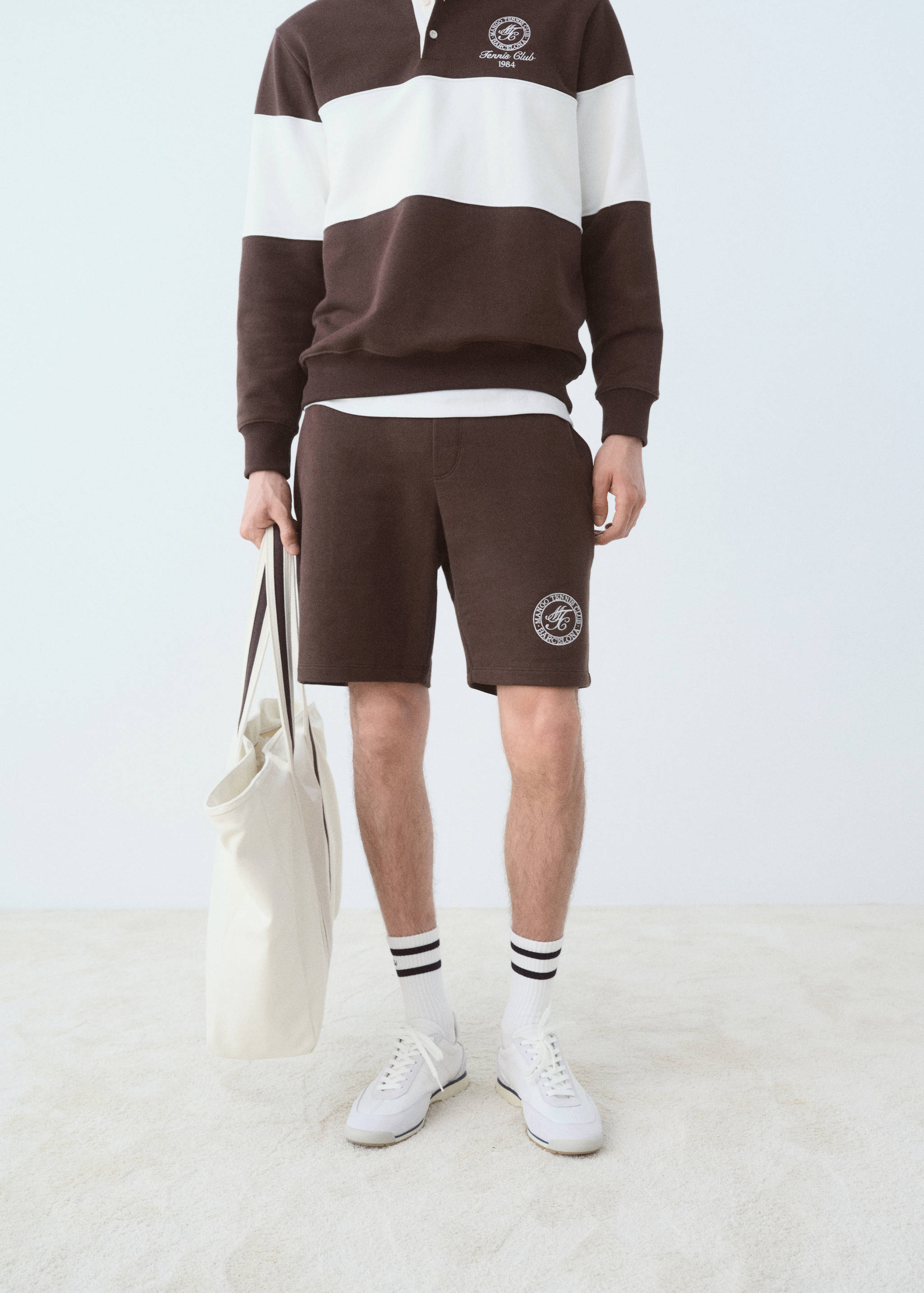 Embroidered cotton bermuda shorts - Medium plane