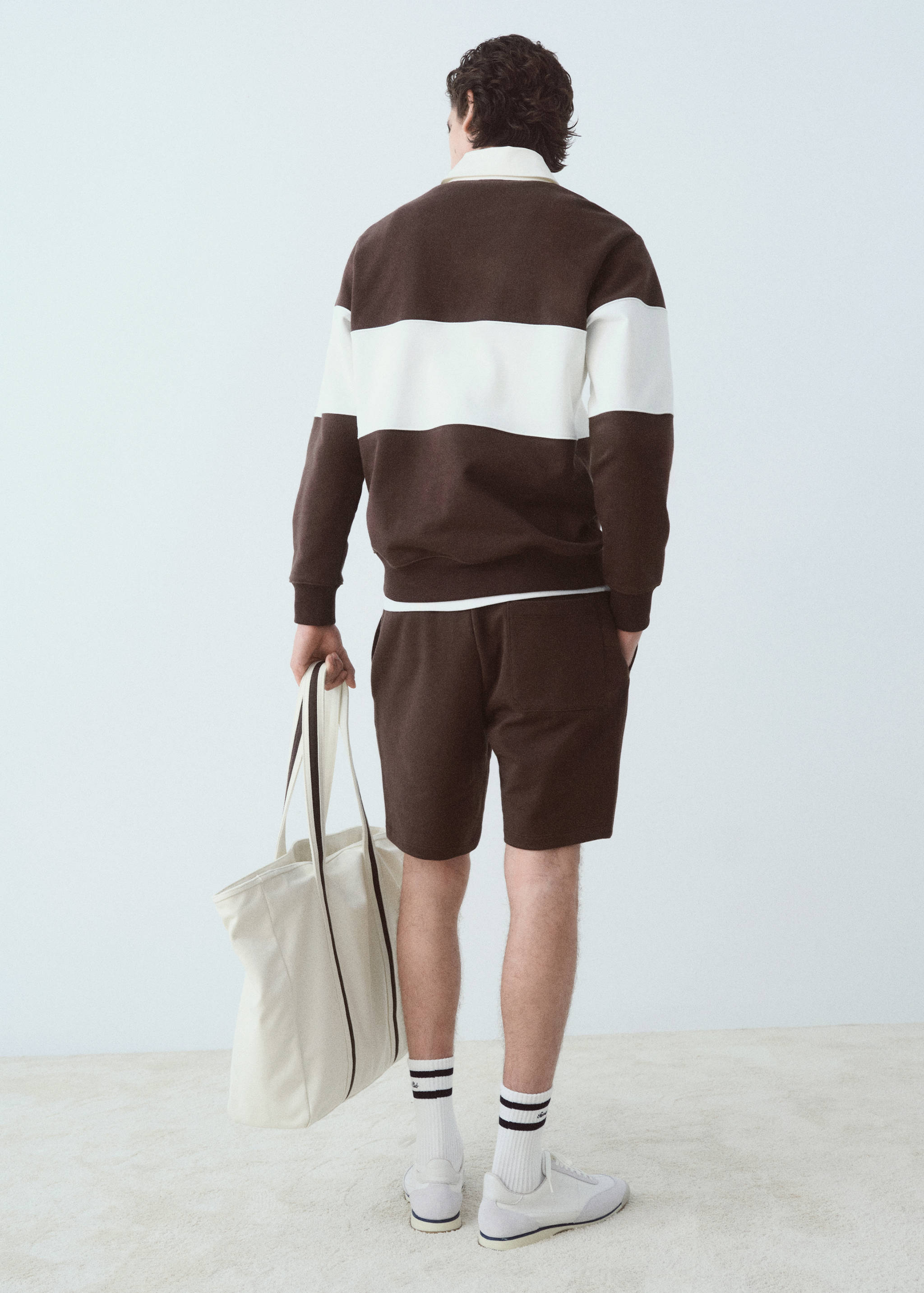 Embroidered cotton bermuda shorts - Reverse of the article