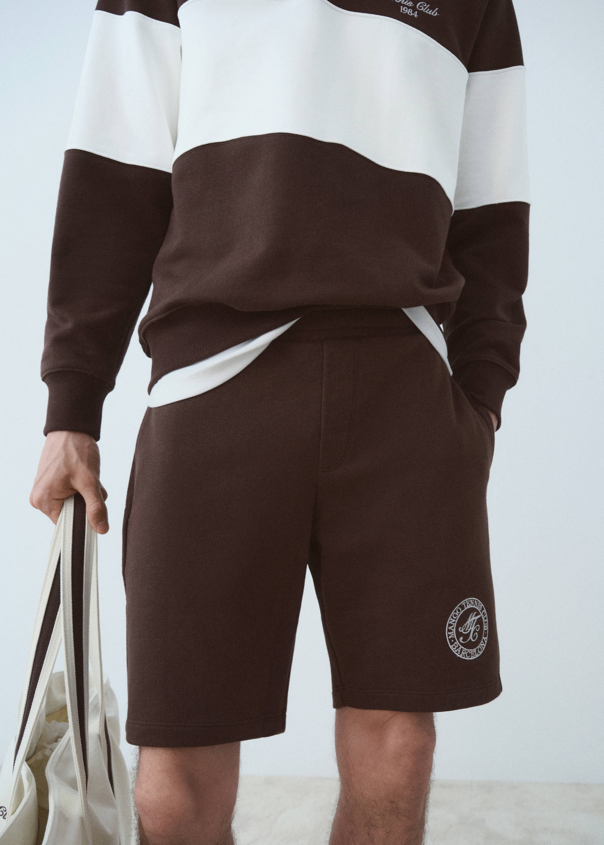 Embroidered cotton bermuda shorts - Details of the article 1