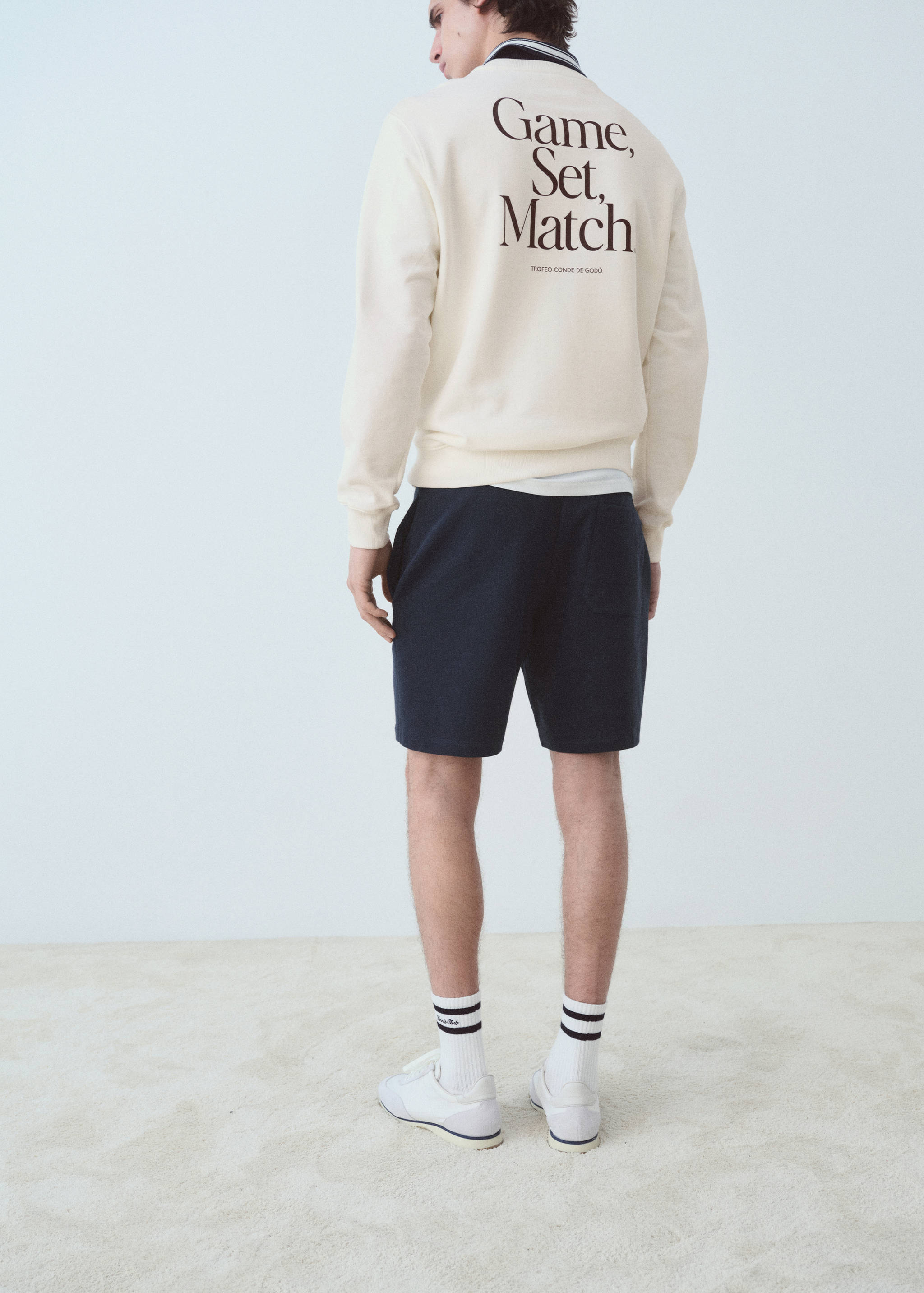 Embroidered cotton bermuda shorts - Reverse of the article