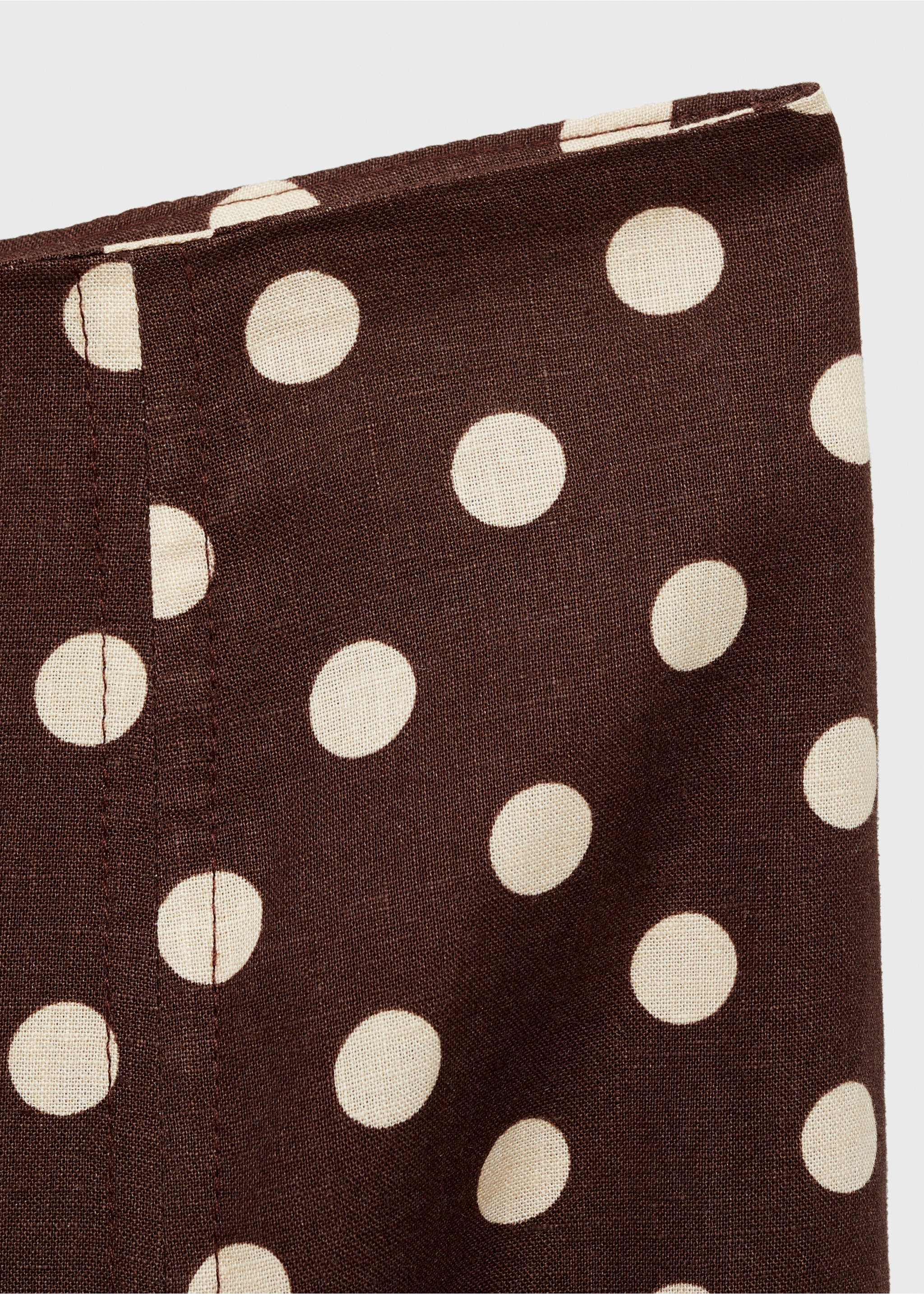 Flared linen skirt with polka dots - Details of the article 0, Chocolate. Ref: 87087161-00.