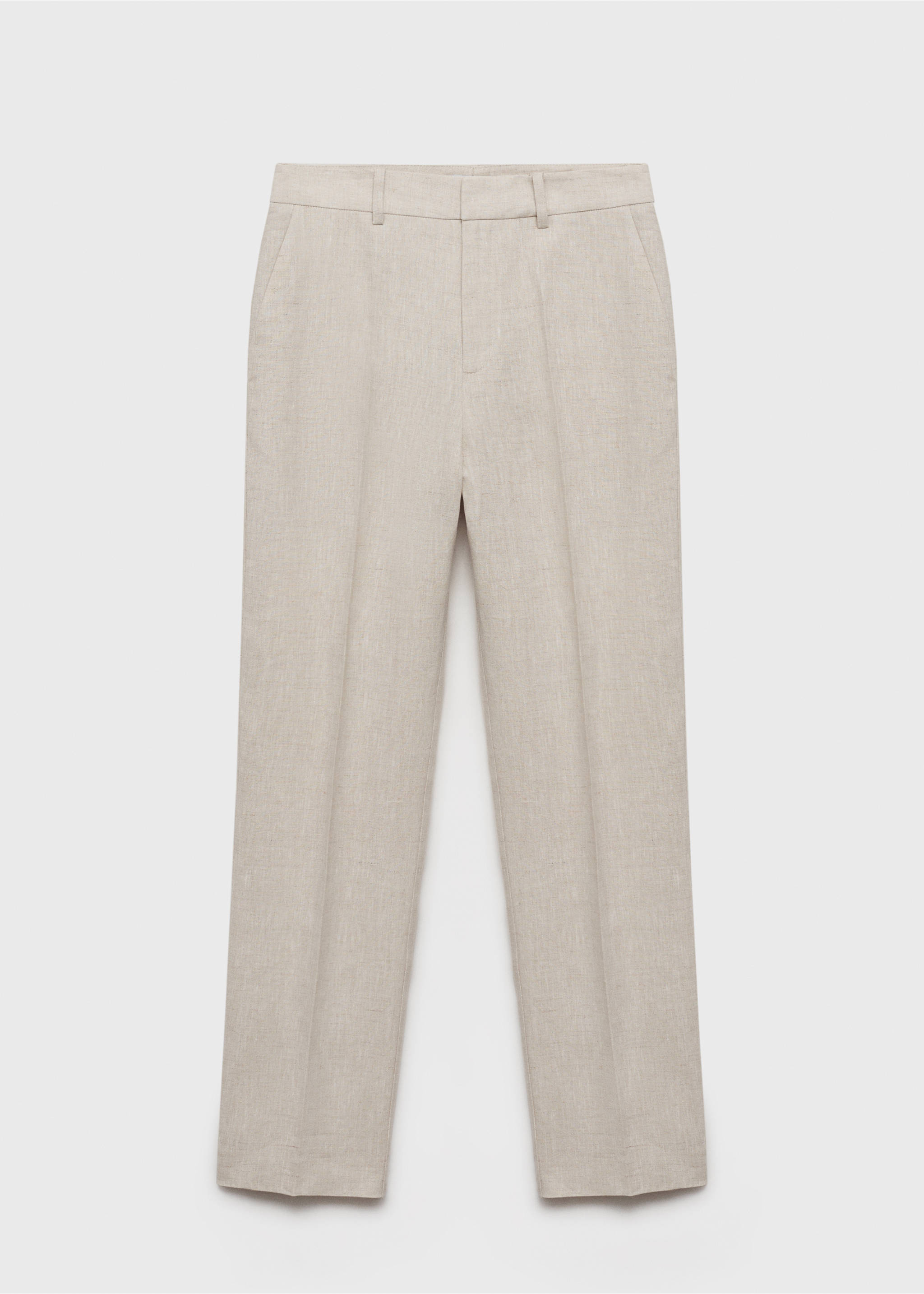 Linen suit trousers - Article without model, Light/Pastel Grey. Ref: 87087162-00.