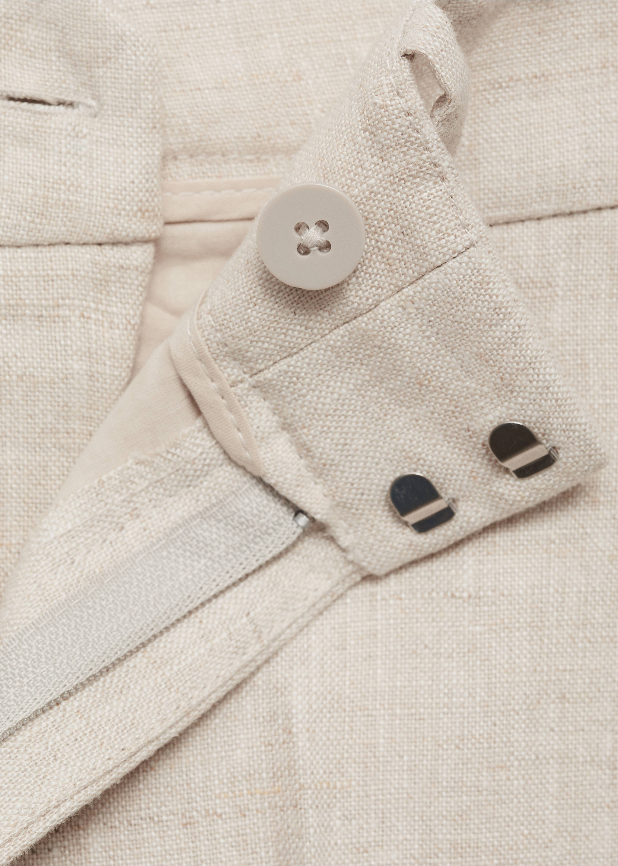 Linen suit trousers - Details of the article 0, Light/Pastel Grey. Ref: 87087162-00.