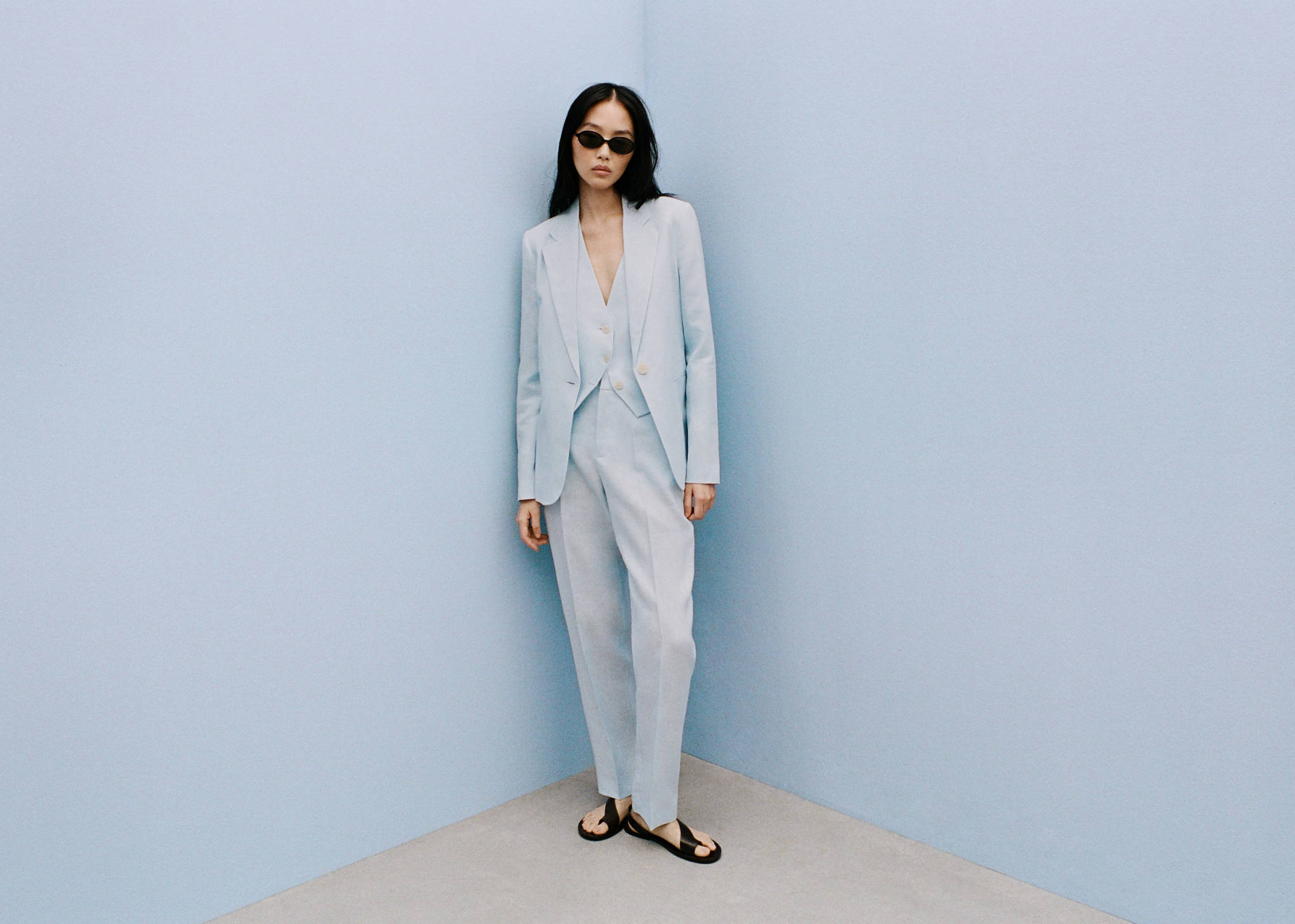 Linen suit trousers - Panoramic plane