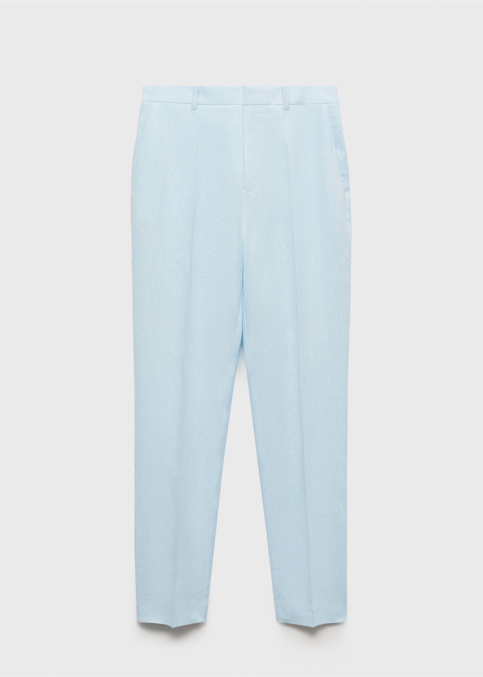 Linen suit trousers - Article without model, Sky Blue. Ref: 87087162-00.