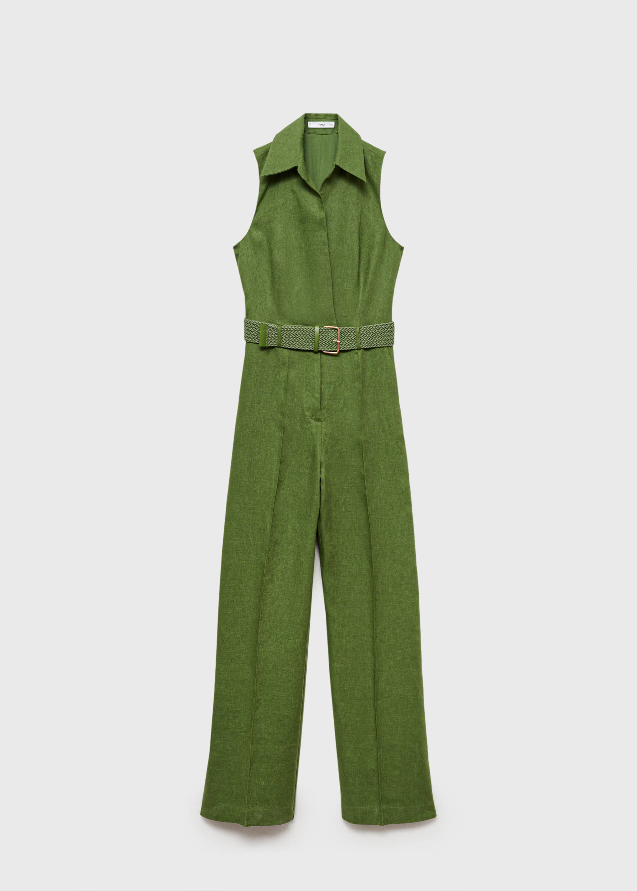Linen shirt jumpsuit with belt - Article without model