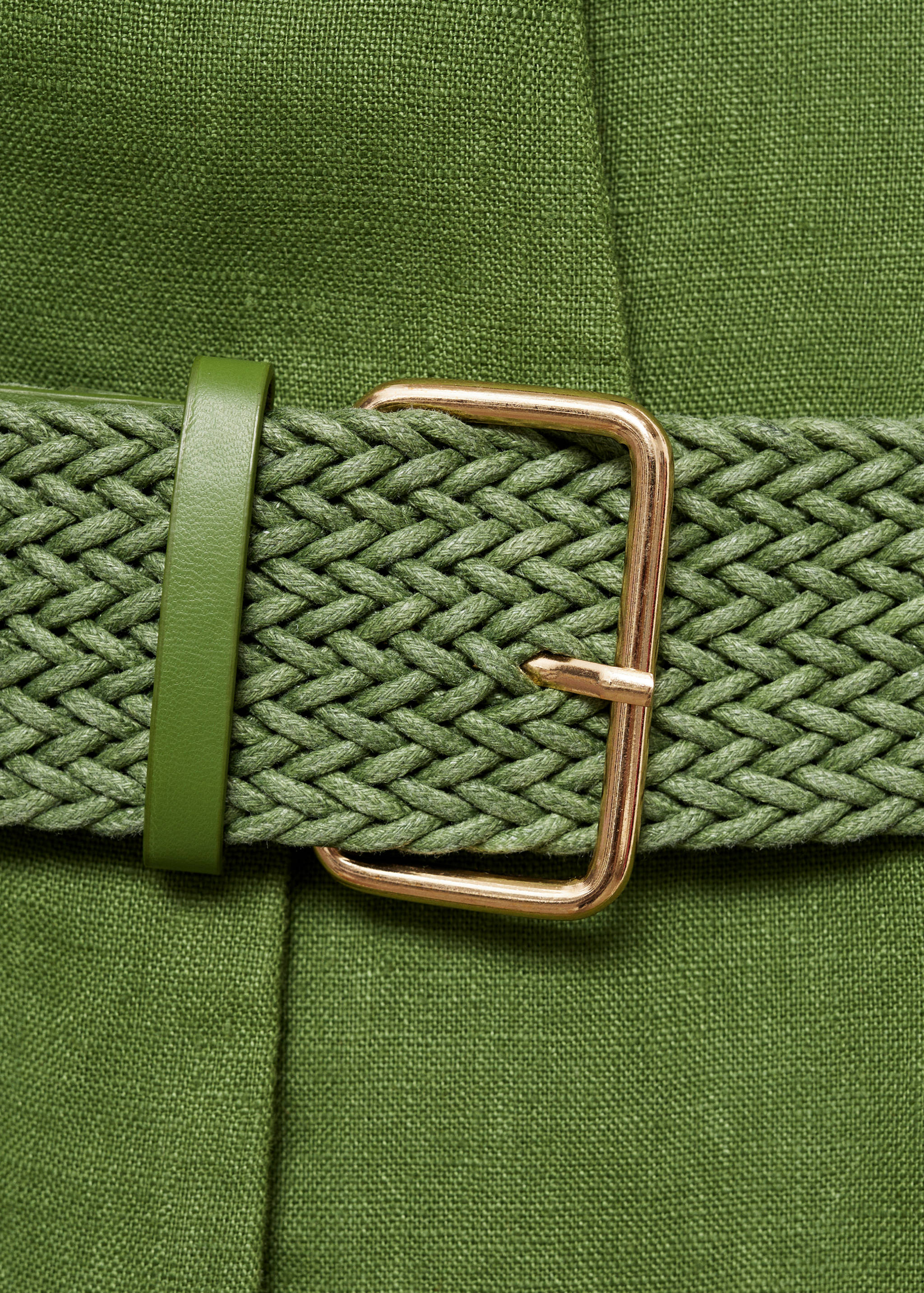 Linen shirt jumpsuit with belt - Details of the article 0